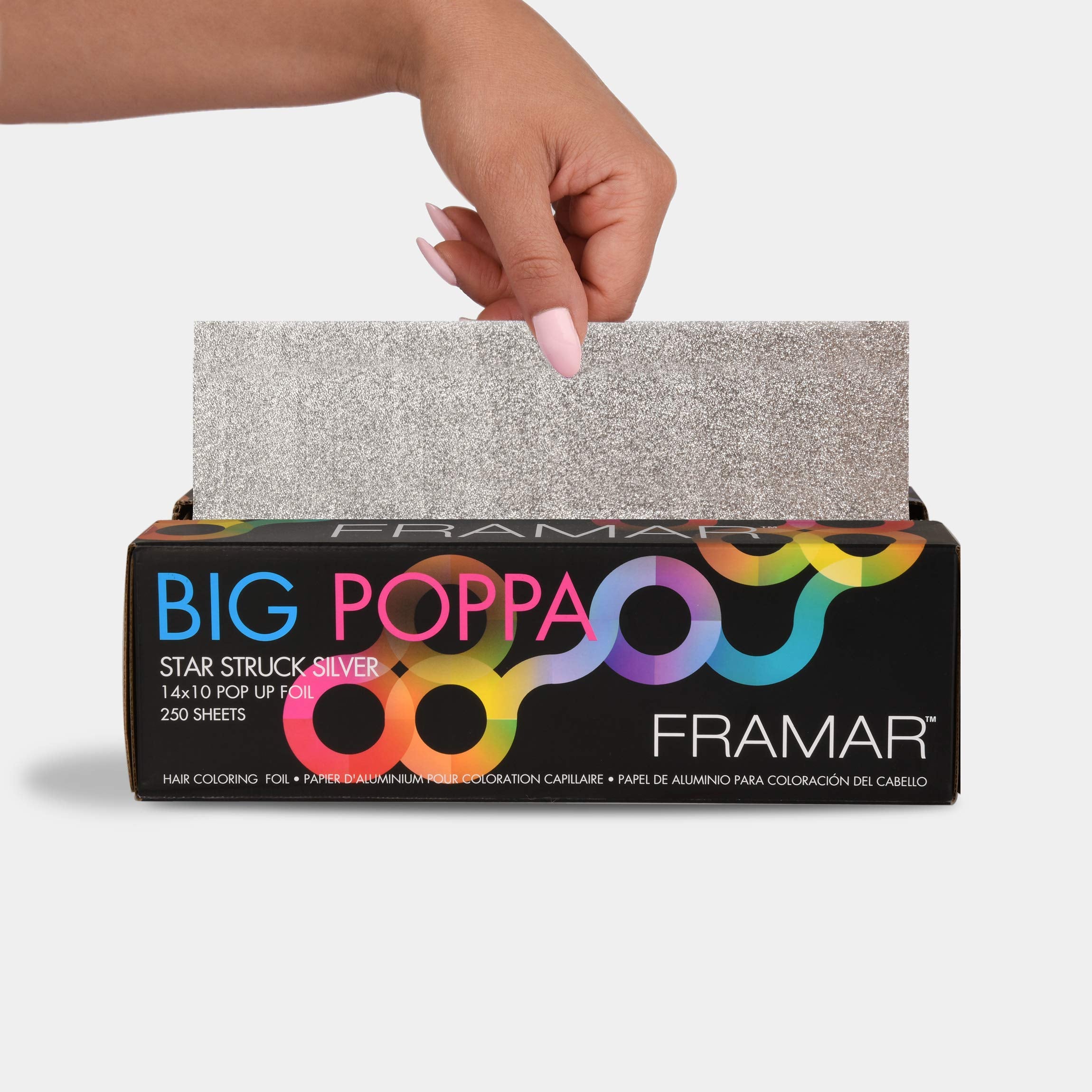 Framar Silver Embossed Pop Up Hair Foil, Hair Foils for Highlighting, Foils for Highlights, Hairdressing Foil for Hair Highlights, Highlighting Foil, Foil Sheets, Hair Foils for Colouring – 500 Sheets