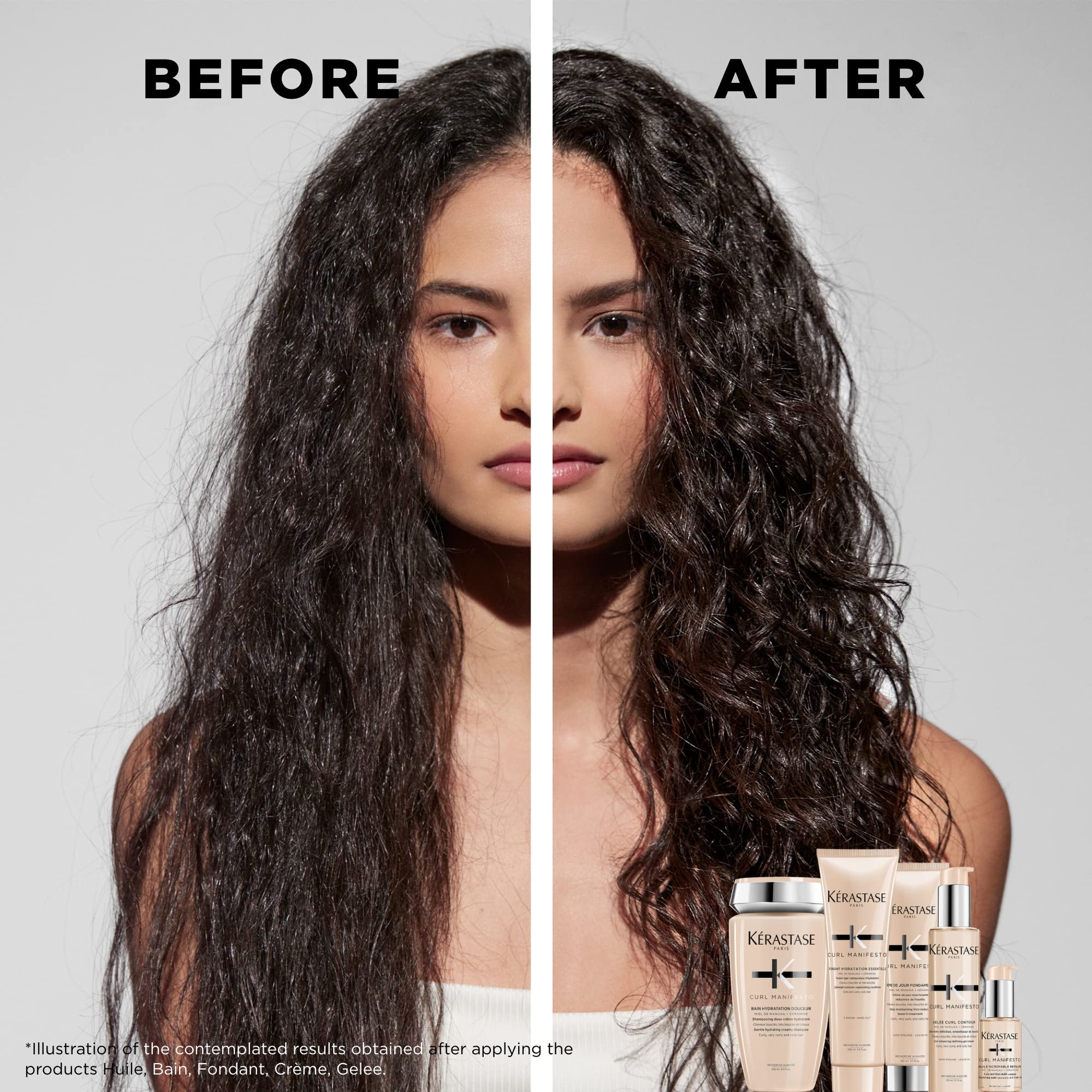 Kérastase Curl Manifesto, Shampoo, For Curly to Very Curly and Coily Hair, With Manuka Honey and Ceramide, Bain Hydratation Douceur, 250 ml