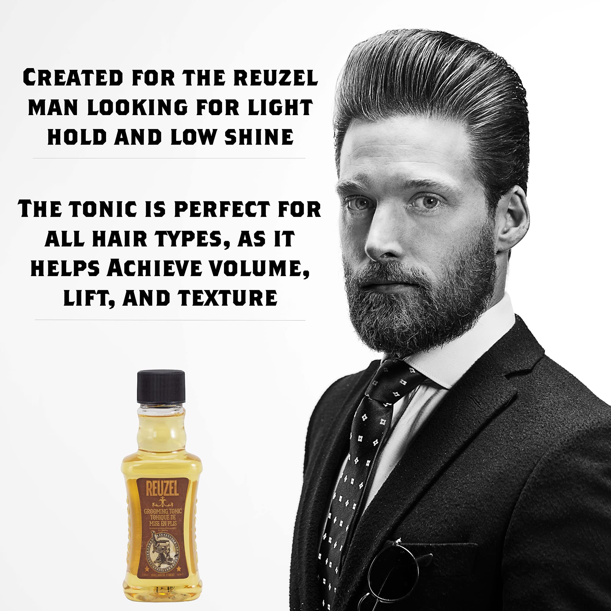 Reuzel Grooming Tonic, Hair Oil Treatment For Men, 3.38 oz
