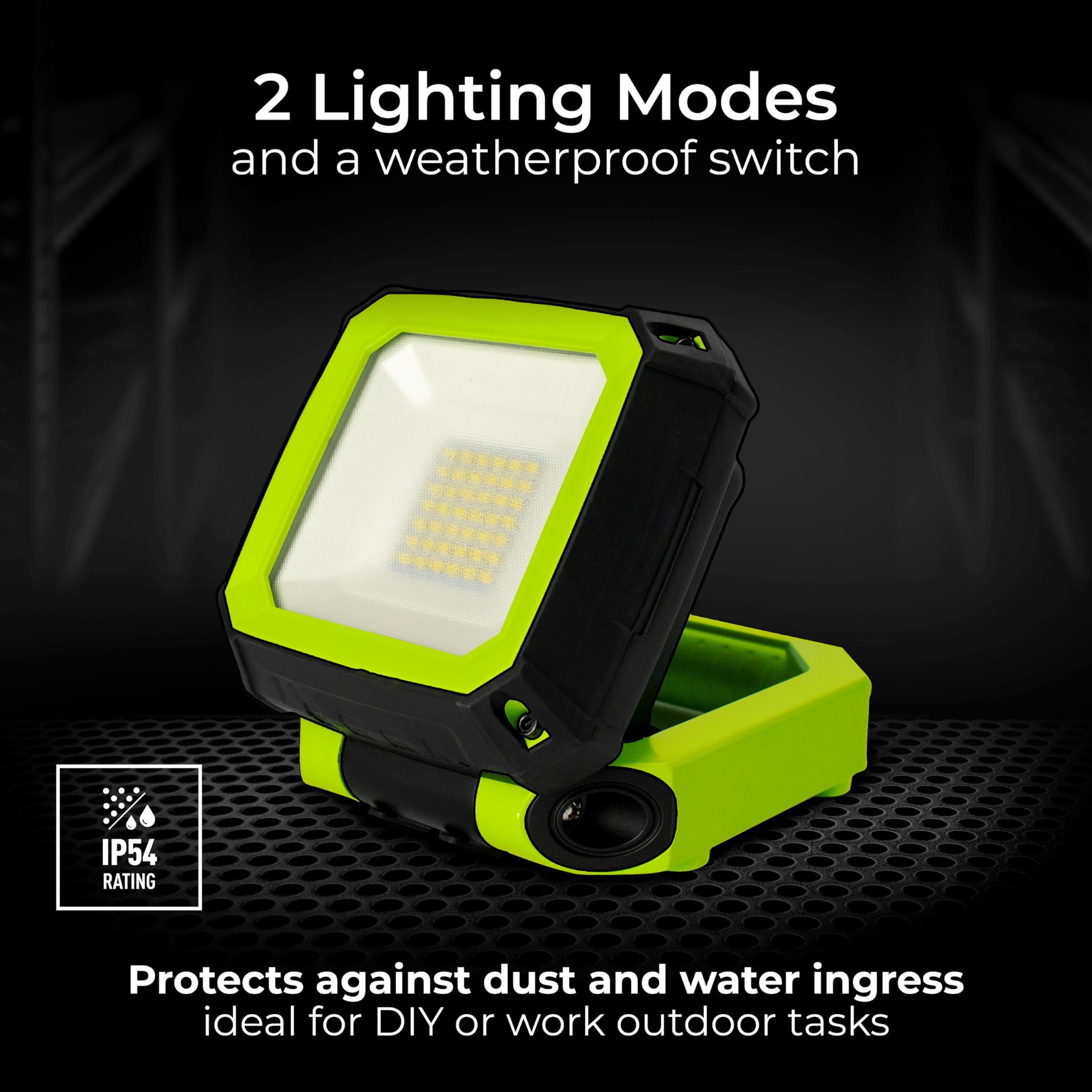 Luceco Compact Magnetic USB Charged Work Light, Green