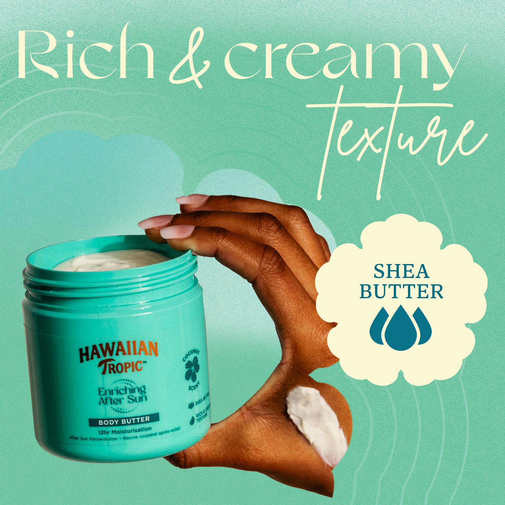 Hawaiian Tropic Enriching After Sun Body Butter - 250 ml, 12-Hour Moisturisation, With Shea Butter, Coconut scent, Vegan
