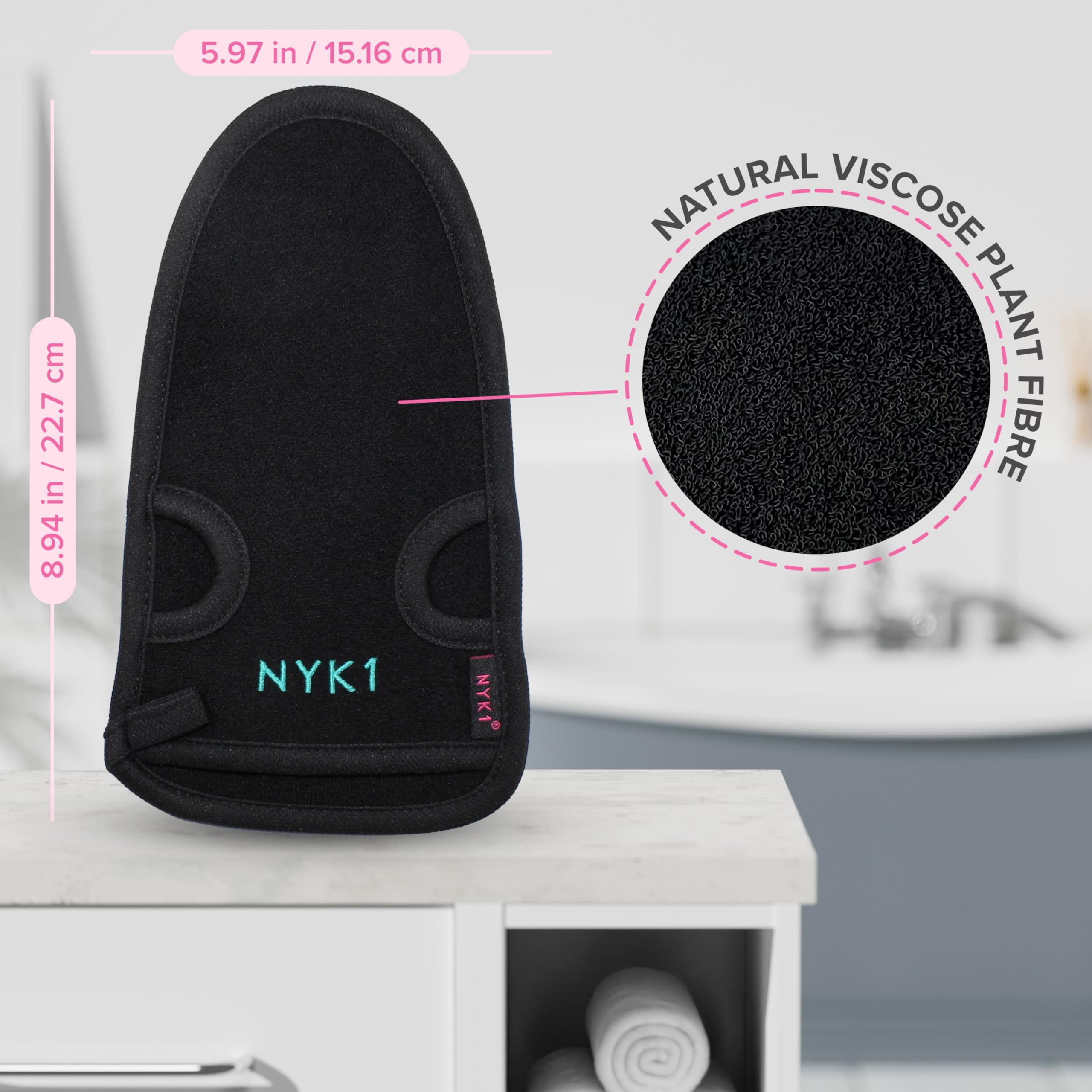 DEAD SKIN Exfoliating Mitt Deep Pore Cleansing Exfoliating Glove (Black, Large) At Home Microdermabrasion Dead Skin Remover For Body - Natural Plant Fibre Shower Gloves For Women And Men
