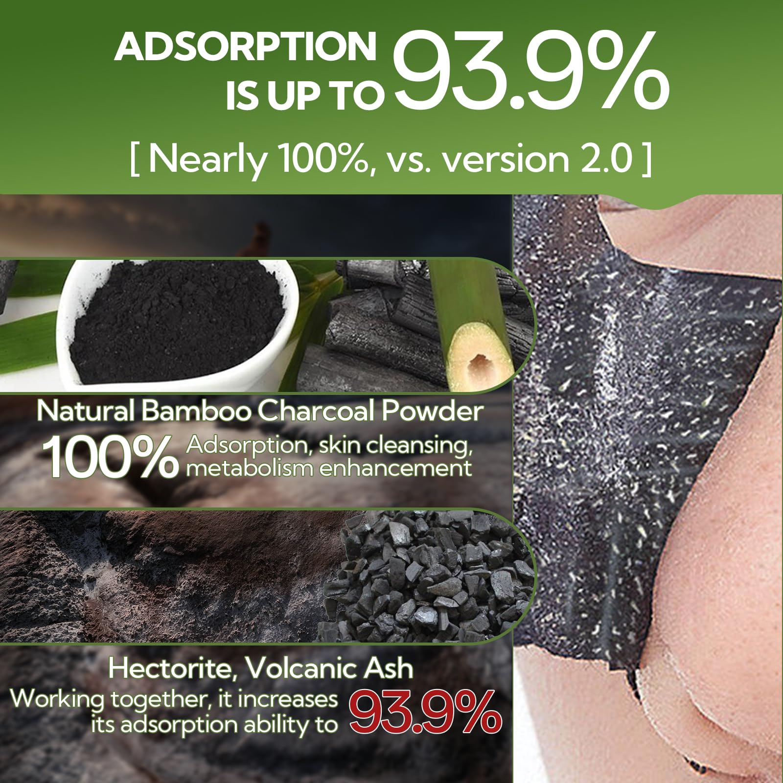 LANBENA Bamboo Charcoal Pore Strips(30g/1.06 Oz), 60 pcs Nose Strip with Blackhead Remover, Black HeadRemover for Face, Blackhead Re mover Kit, NoseStrips forBlackheads