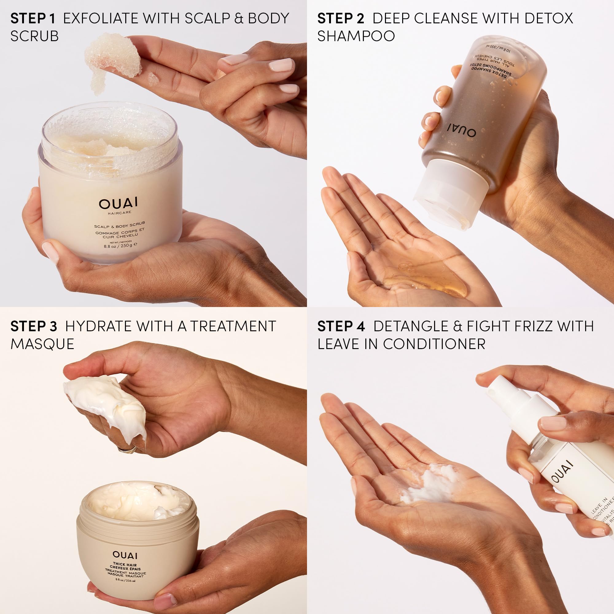 OUAI Detox Shampoo Travel Size - Clarifying and Removing Build Up, Dirt, Oil, Product and Hard Water - Apple Cider Vinegar & Keratin for Clean, Refreshed Hair - Sulfate-Free Hair Care - 89ml