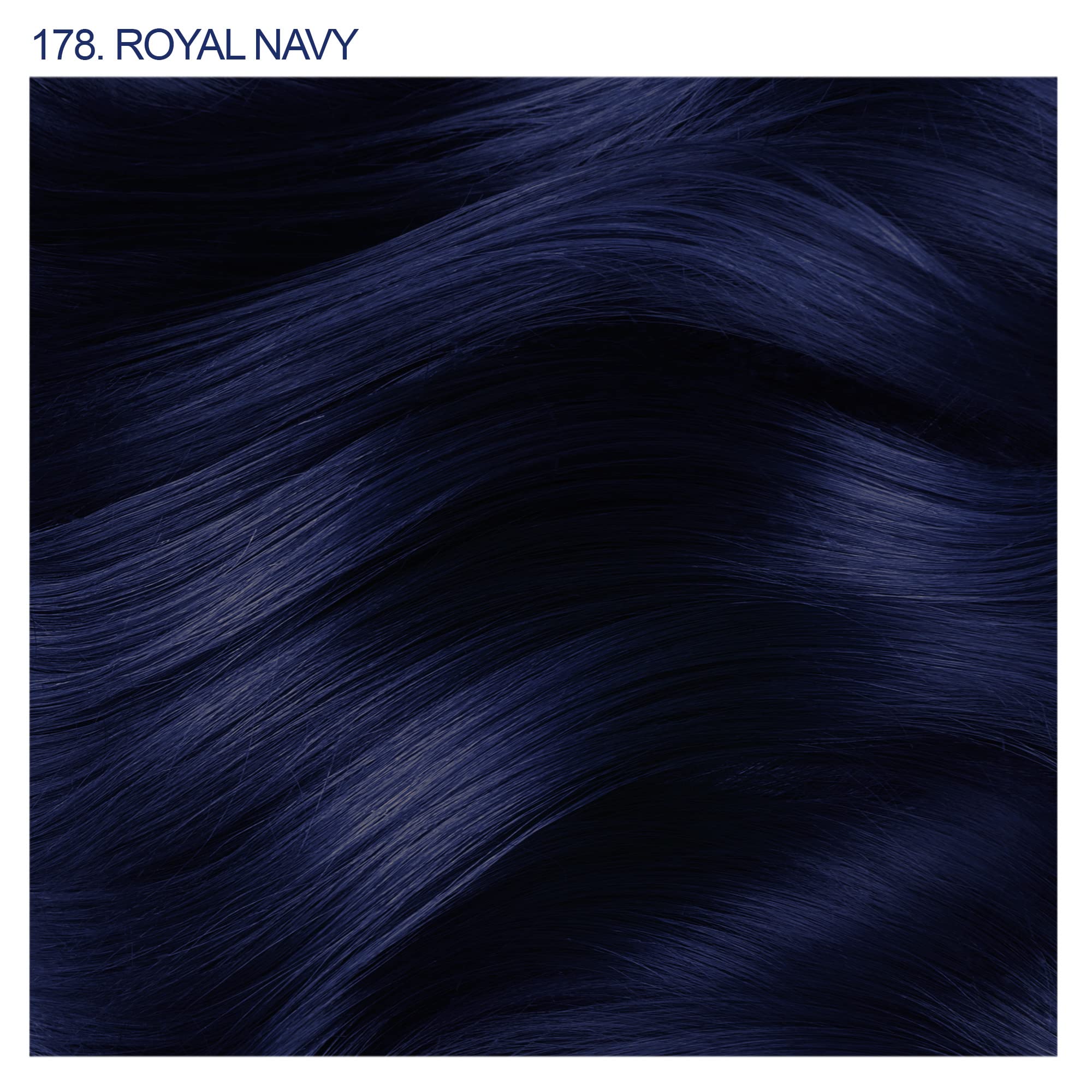 Adore Semi Permanent Hair Color - Vegan and Cruelty-Free Blue Hair Dye - 4 Fl Oz - 178 Royal Navy (Pack of 1)