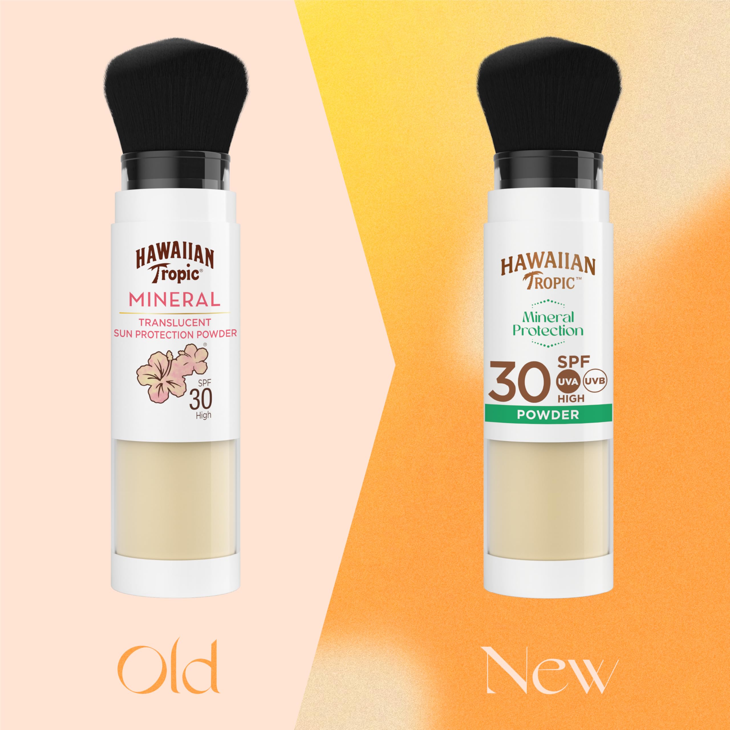 Hawaiian Tropic Mineral Protection Sunscreen Powder SPF 30 UVA plus UVB Protection, Make Up Compatible, Zinc Oxide Filters, Water Resistant, Vegan