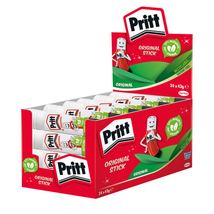 Pritt Glue Stick, Safe & Child-Friendly Craft Glue for Arts & Crafts Activities, Strong-Hold Adhesive for School & Office Supplies, 24 x 43 g Pritt Stick