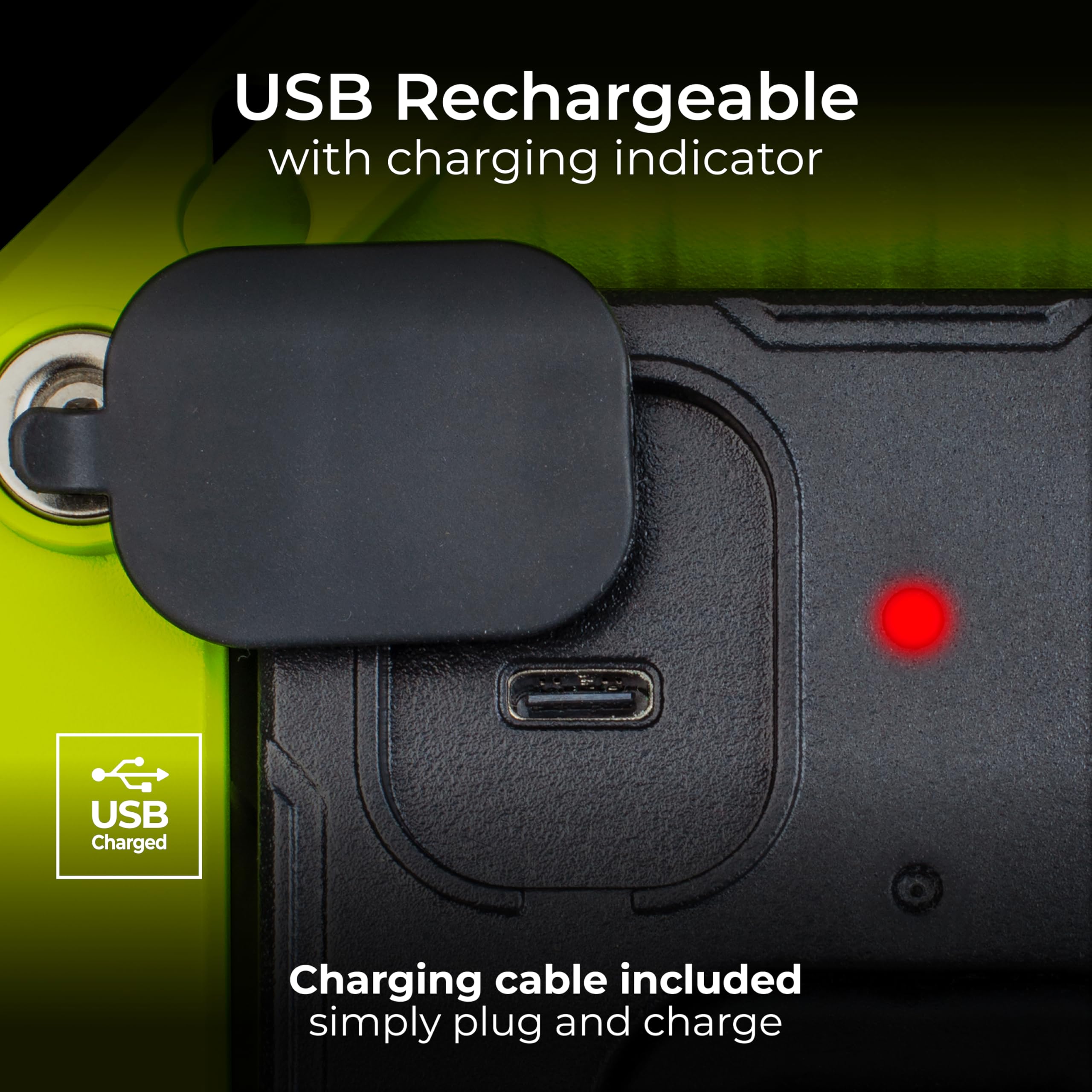 Luceco Compact Magnetic USB Charged Work Light, Green