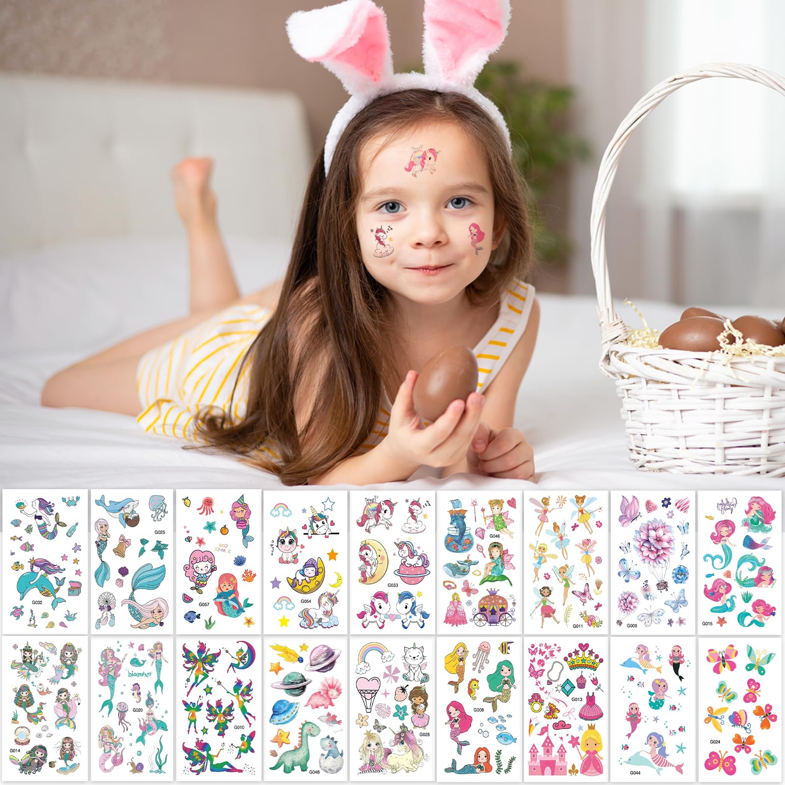 Zhtulck Tattoos for Kids, 600+ Mixed Styles Temporary Tattoos Set Girls and Boys, Waterproof Cartoon Fake Tattoo Stickers Set for Kids Party Bags Birthday Present Favors Supplies