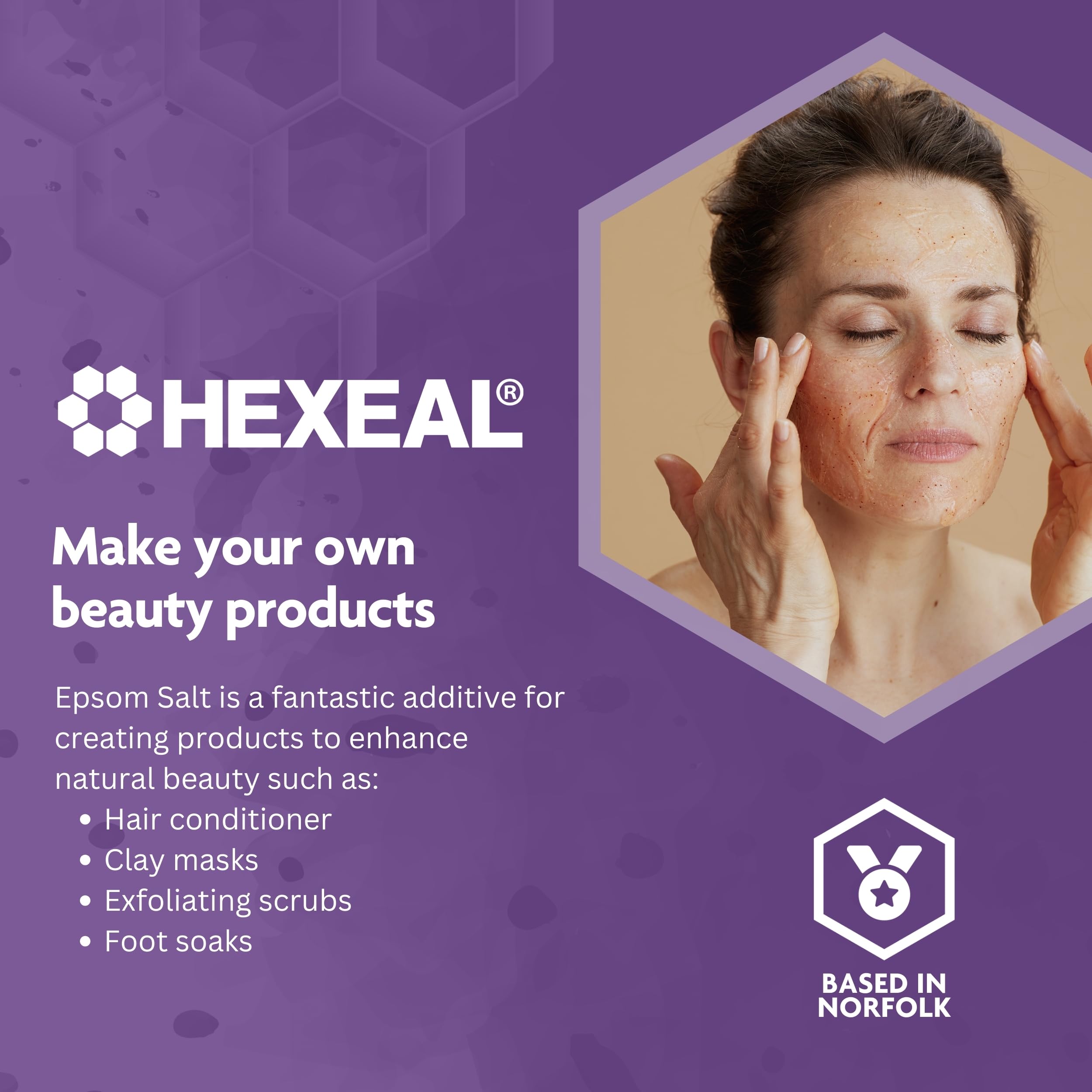 Hexeal Epsom Salt 5kg – 5kg Bucket of Food Grade Magnesium Sulphate for Bathing, Gardening & Household Use – Suitable for Personal Care, Soil Enrichment, and More
