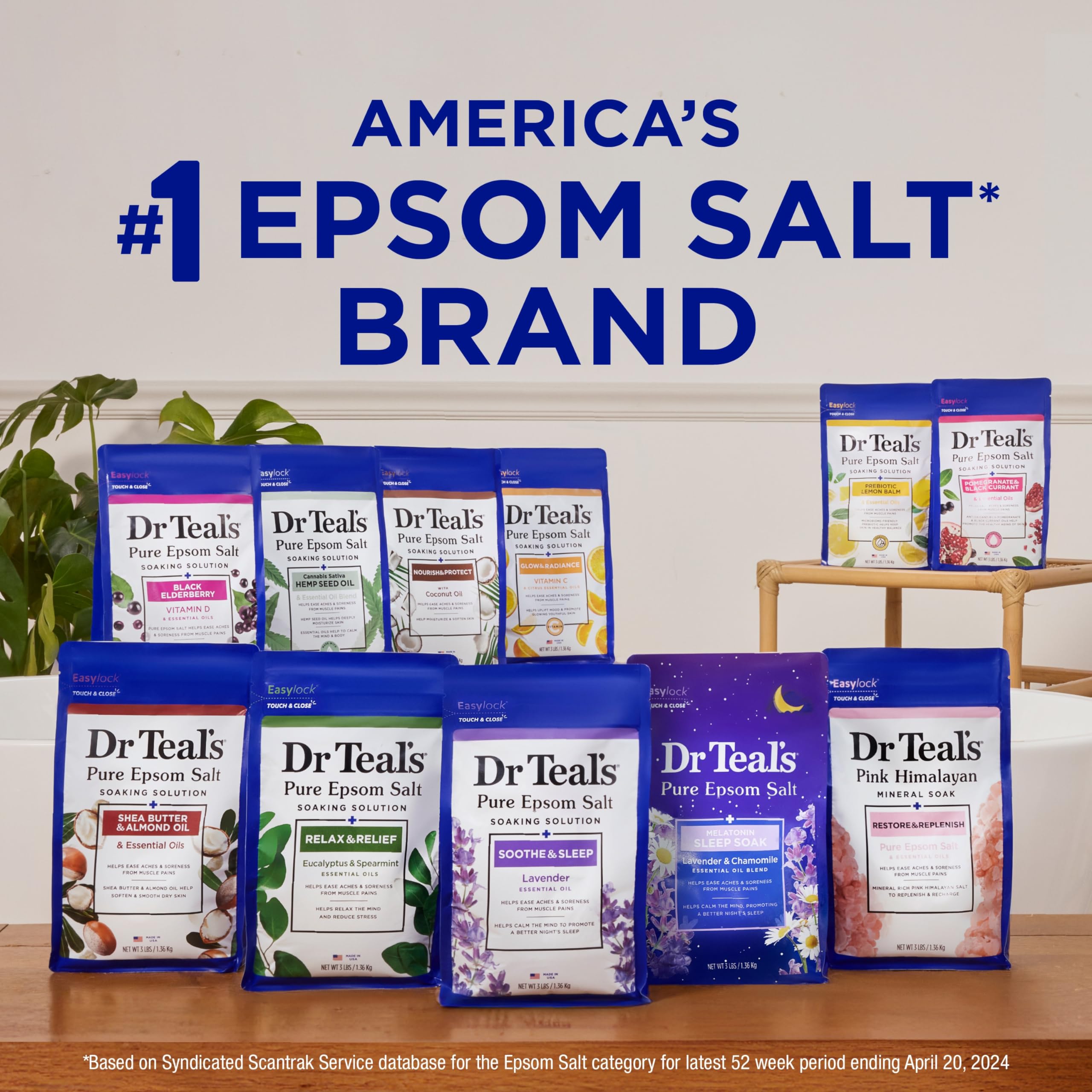 Dr Teal's Epsom Salt Magnesium Soak, Soothe & Sleep with Lavender, 3 lbs