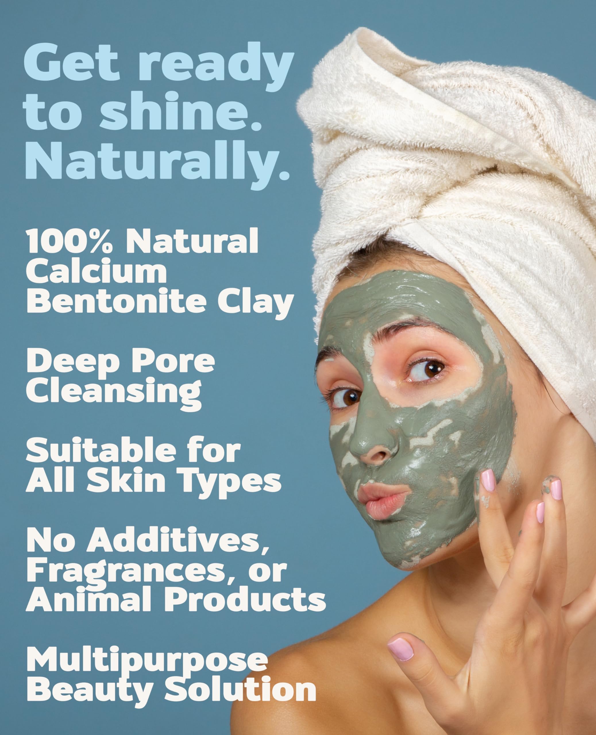 Aztec Secret - Indian Clay - Deep Pore Cleansing Facial & Body Mask, Natural Calcium Bentonite Clay, Version 2, Unscented, 450 g