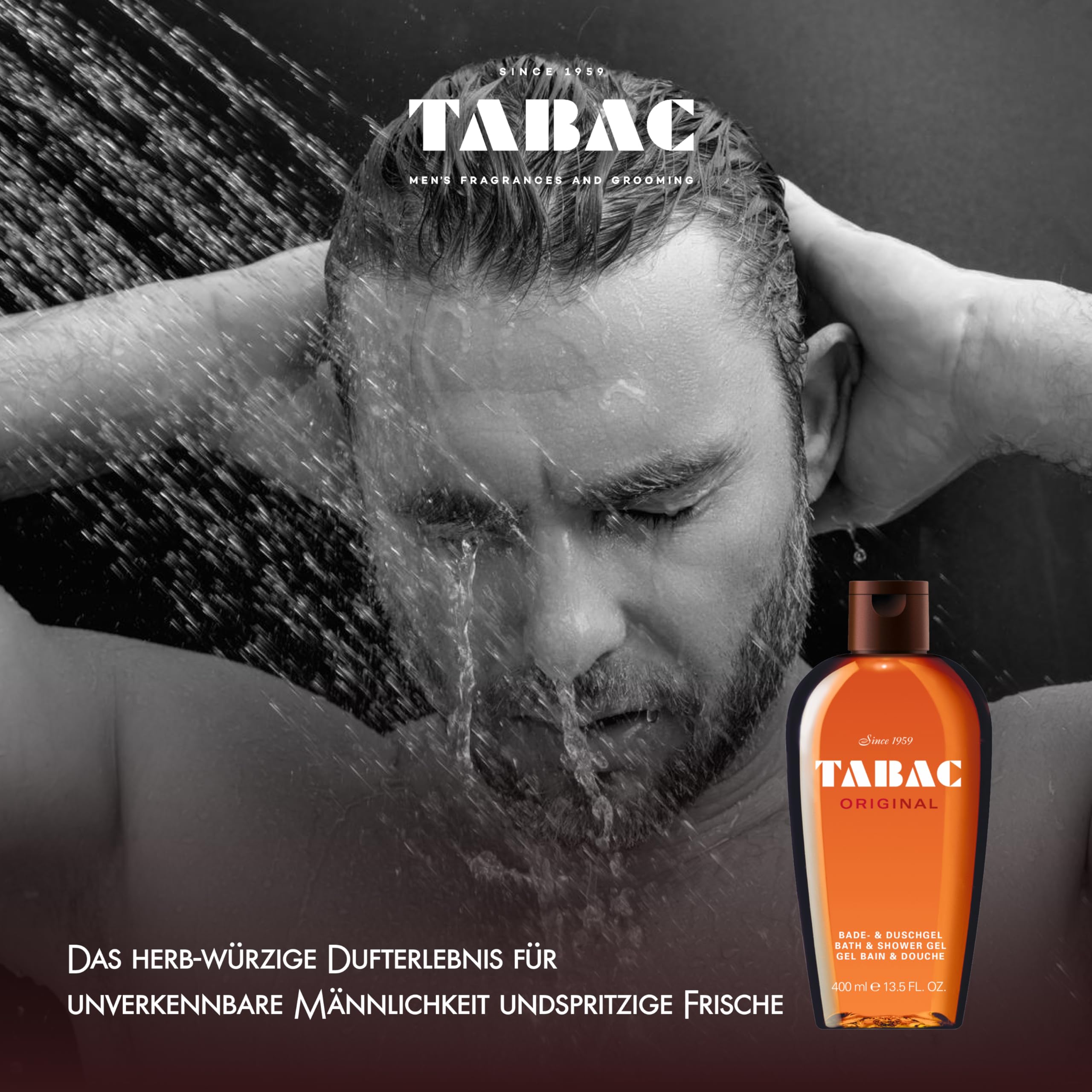 Tabac Original Bath and Shower Gel for Men by Maurer & Wirtz, 13.6 Ounce