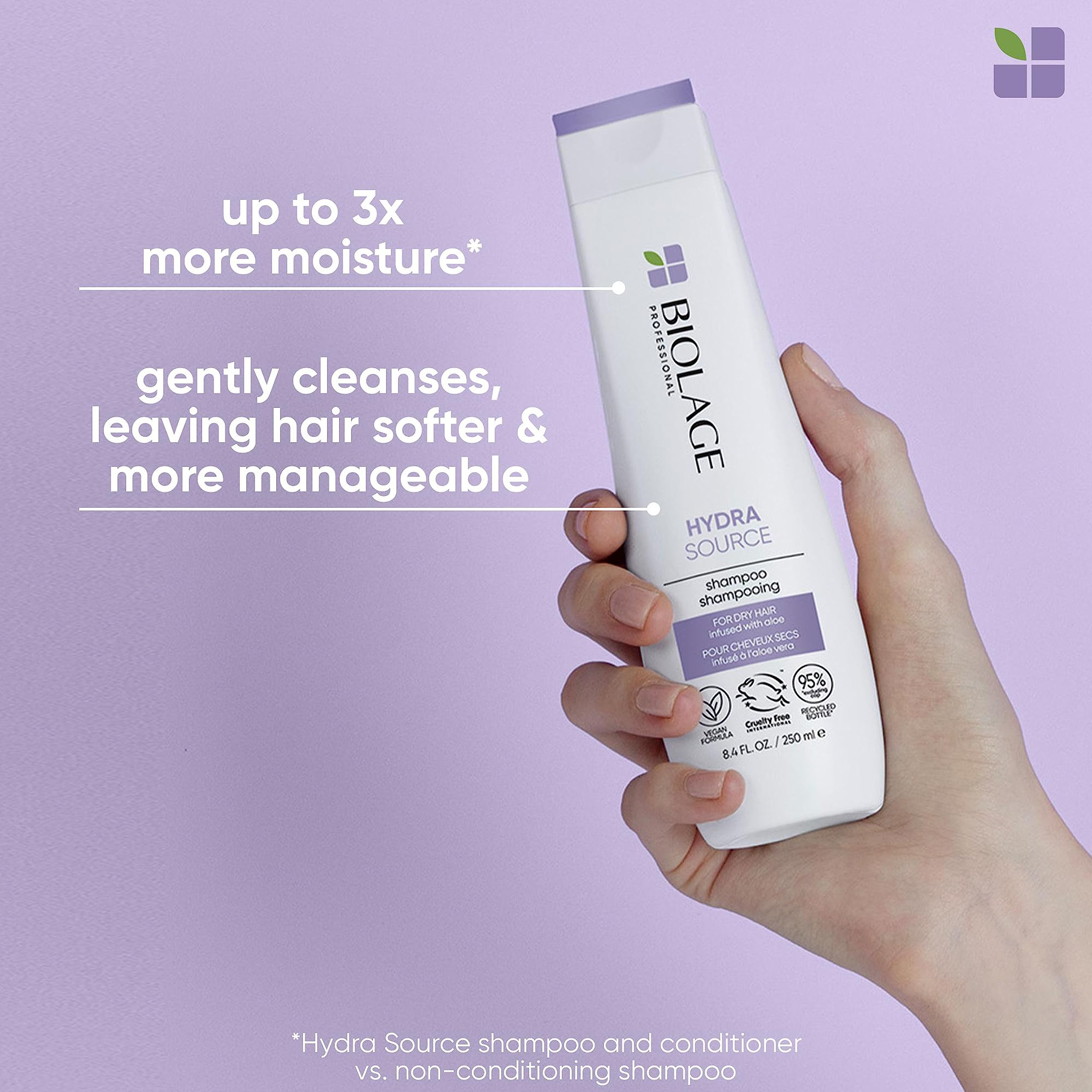 Biolage Dry Hair Shampoo, Hydrating Shampoo, Moisturises and Softens Dry Hair, HydraSource, 250 ml