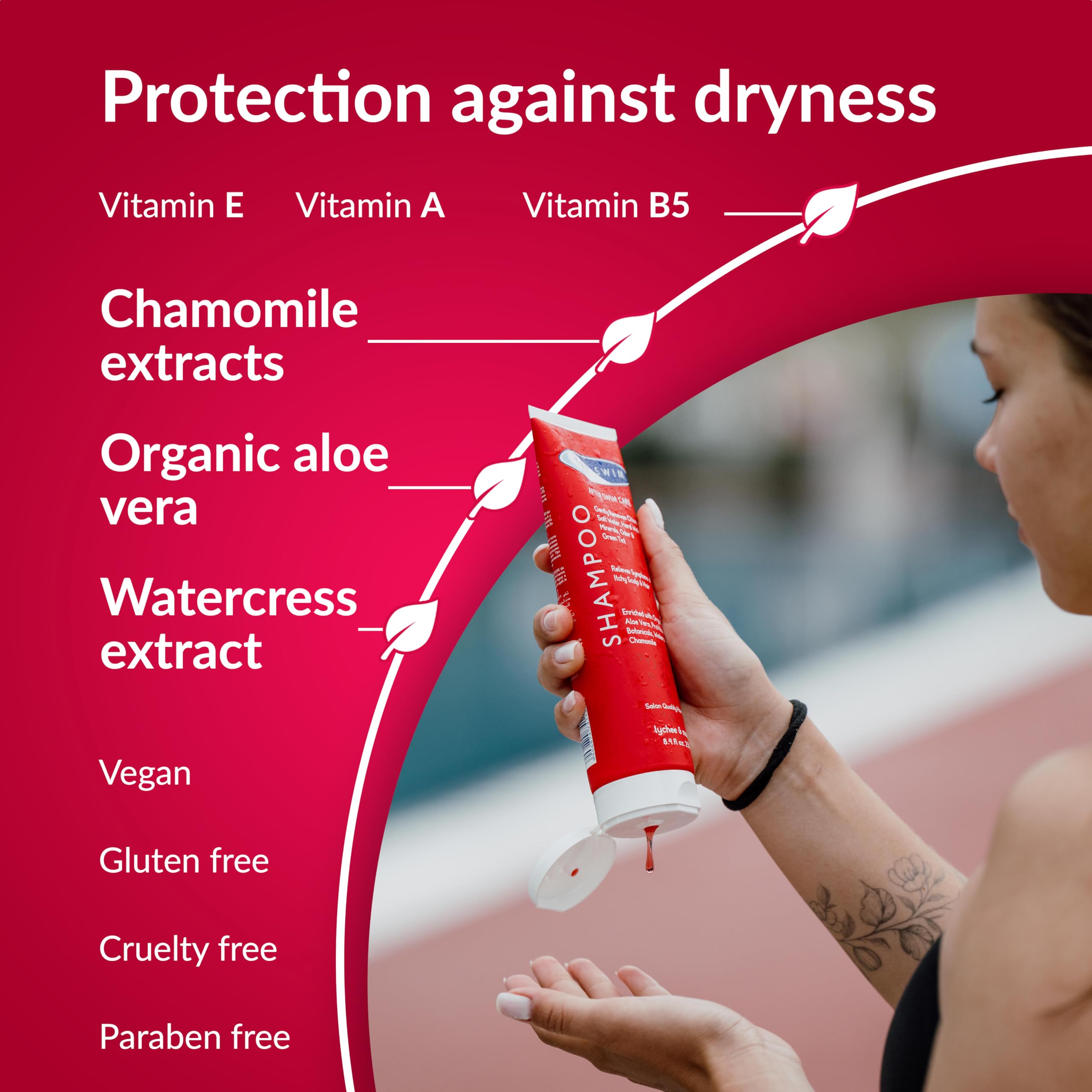 TRISWIM Chlorine Removal Shampoo | After Swim Care | Moisturising Anti-Chlorine Vegan Shampoo For Swimmers | Removes Green Tint | Lychee & Mango (250ml)