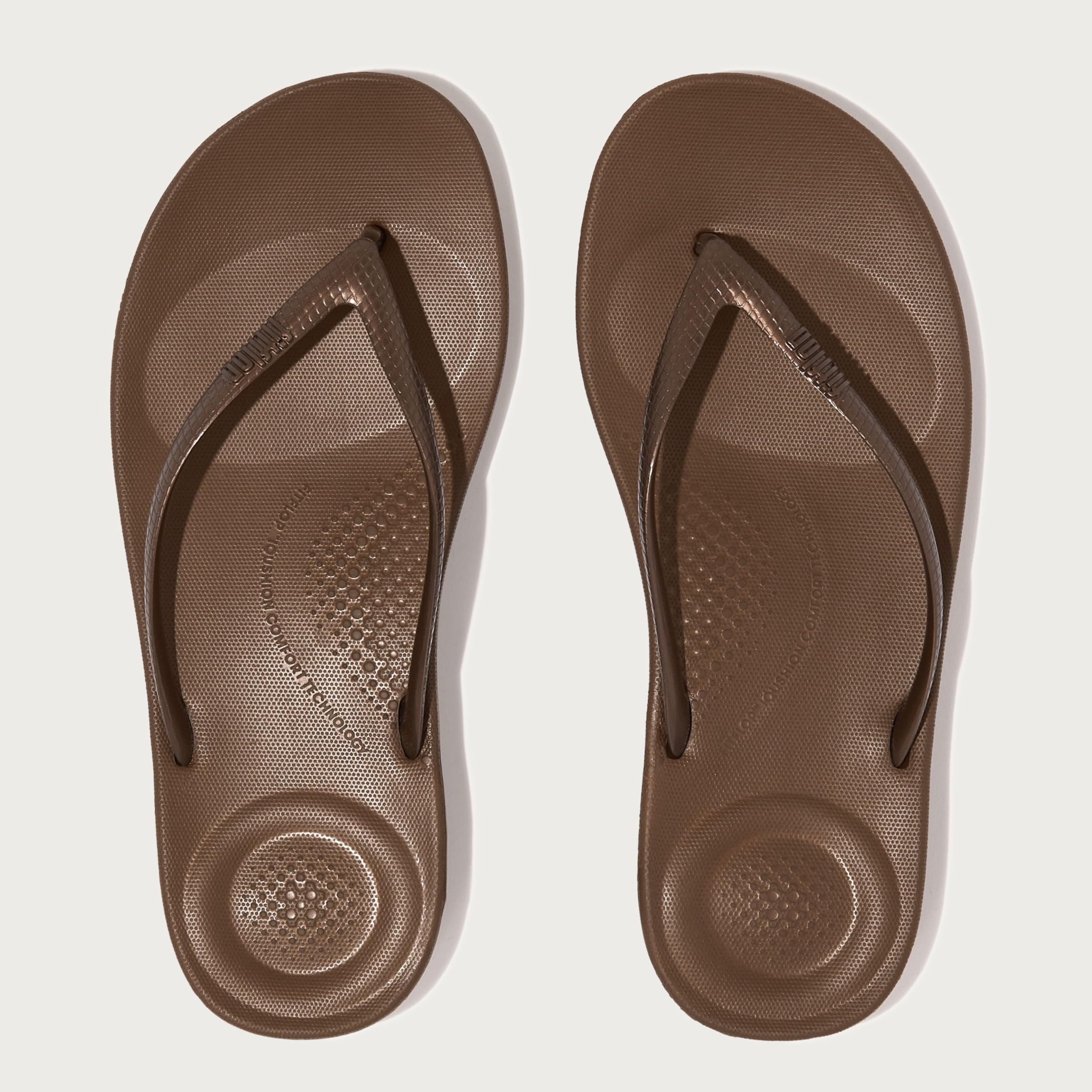 New Fitflop Women's Iqushion Ergonomic Flip Flop Bronze 8