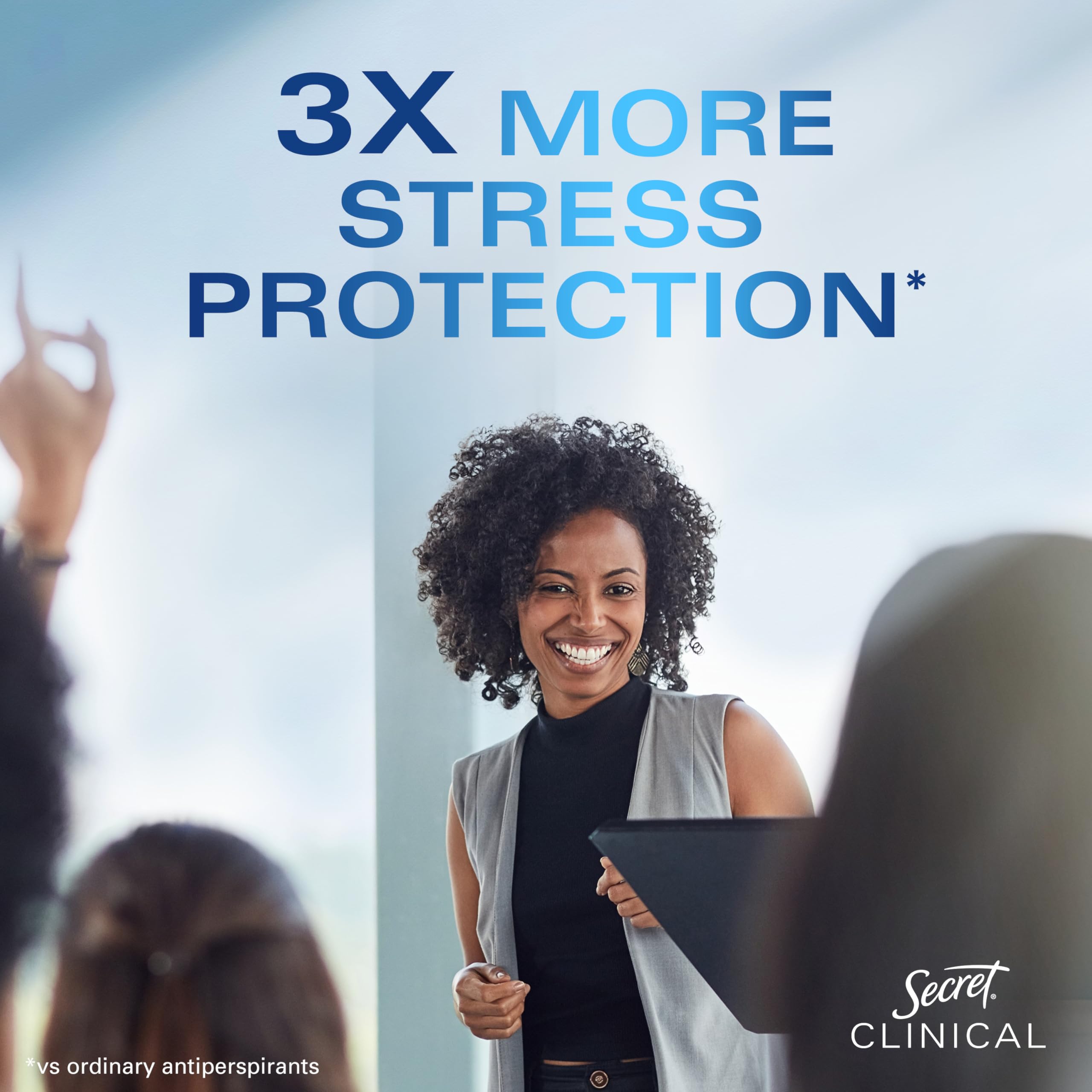 Secret Clinical Strength Antiperspirant Deodorant for Women, 3X Stress Protection, 72hr Sweat & Odor Protection, PH Balancing Minerals, Invisible Solid, Completely Clean Scent, 1.6 oz