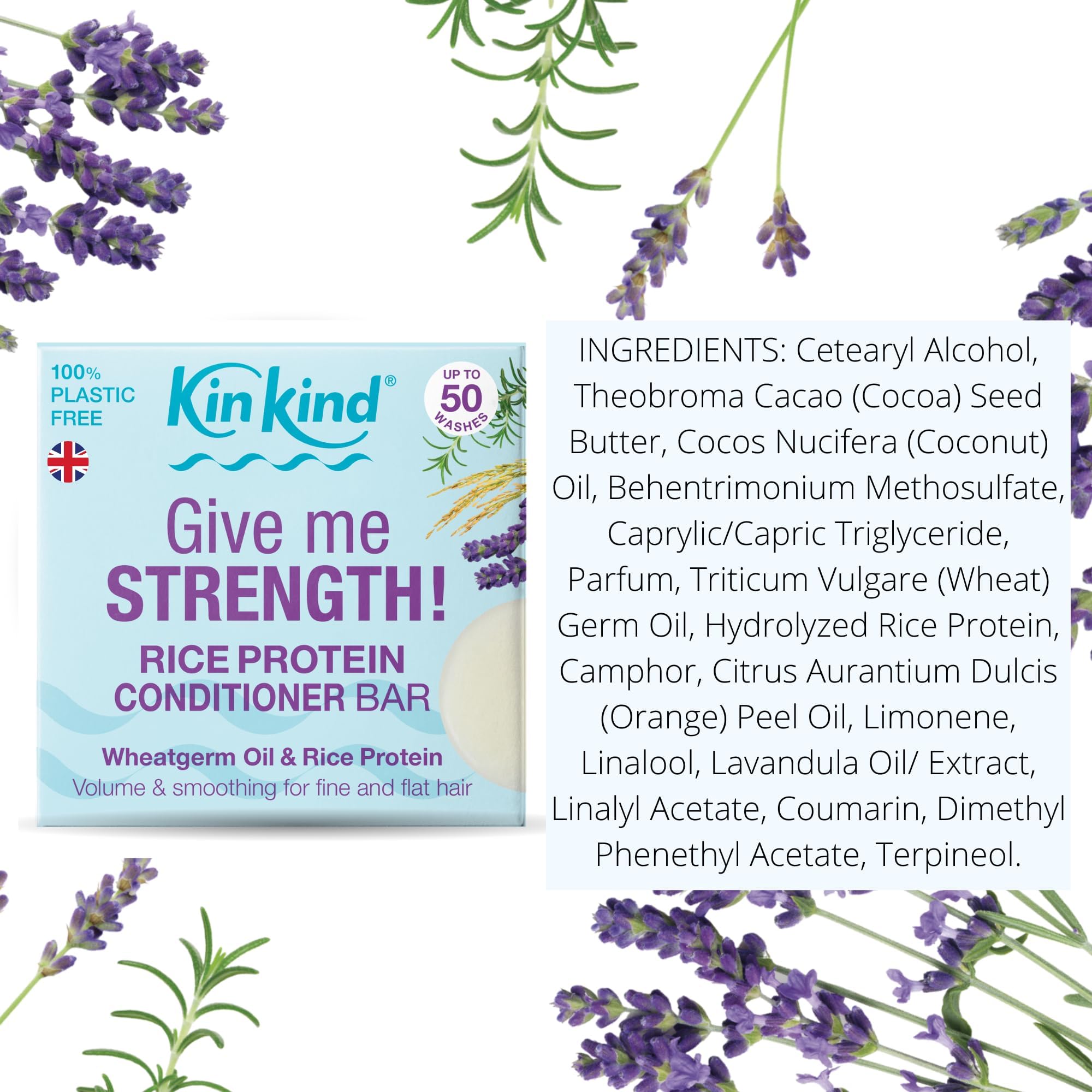 KinKind Travel Rice Water Shampoo and Conditioner Bar Set for Hair Growth. Up to 50 washes. Give me STRENGTH! Rice Solid Shampoo Bar and Conditioner Bars for hair UK Made with 2 soap shampoo bar tins