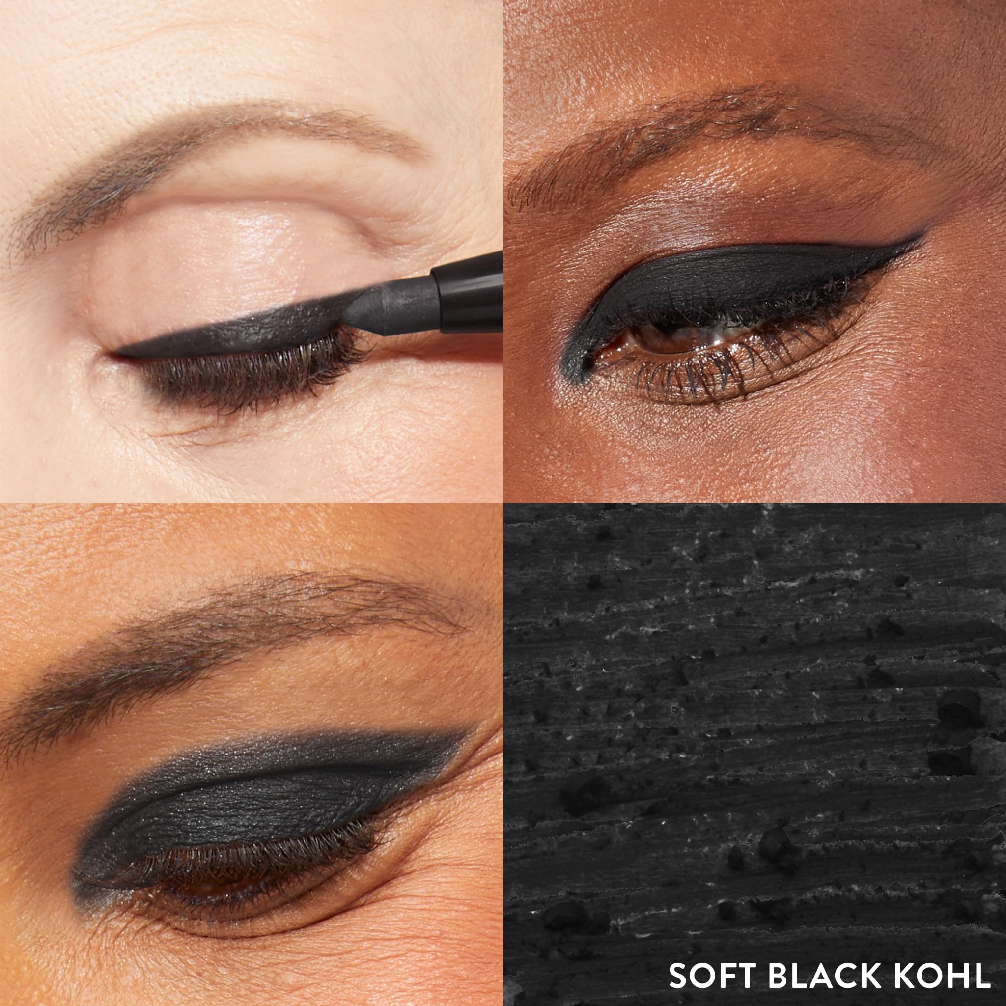 LAURA GELLER NEW YORK Longwear Kohl Kajal Eyeliner Pencil (Soft Black) Hydrating & Vibrant Eyeliner Pencil With Built in Sharpener For Expert Precision, Glides On Effortlessly