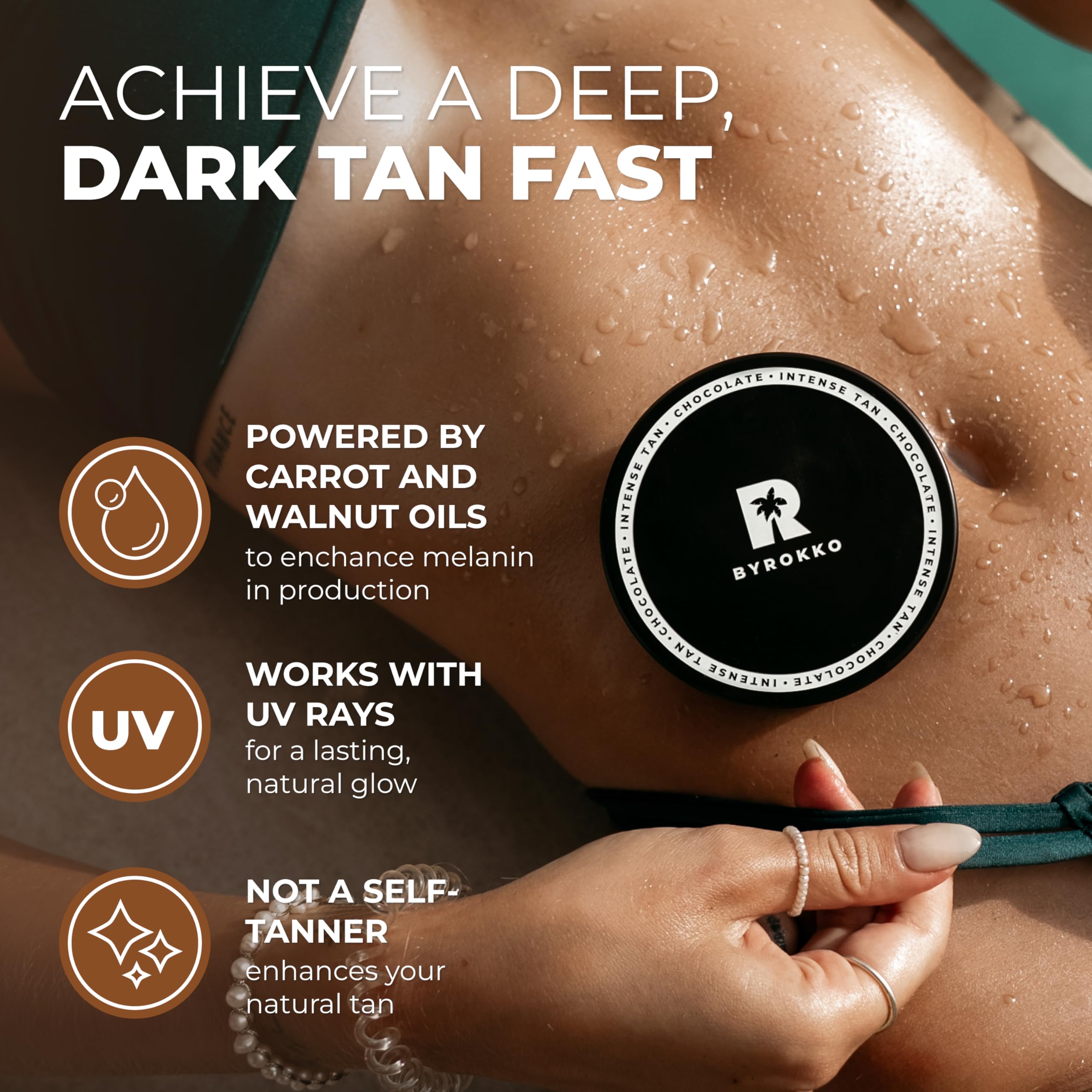 BYROKKO Shine Brown Chocolate Sunbed Tanning Accelerator (200 ml), Sunbed Cream Effective In Sunbeds & Outdoor Sun, Super XXL Fast Bronzing Cream for Intense Chocolate Tan