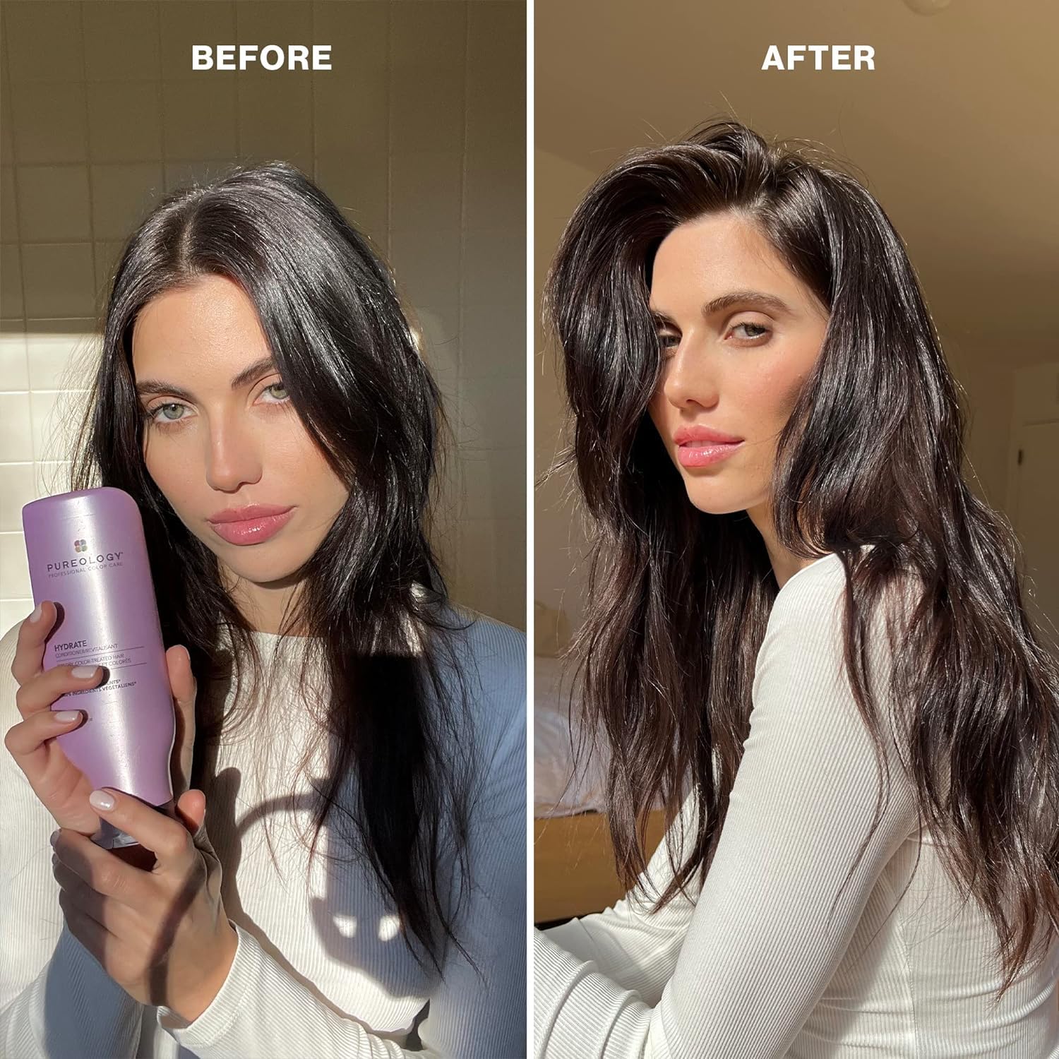 Pureology Hydrate, Moisturising Conditioner, For Medium to Thick Dry, Colour Treated Hair, Vegan Formulas, Sulphate Free for a Gentle Cleanse