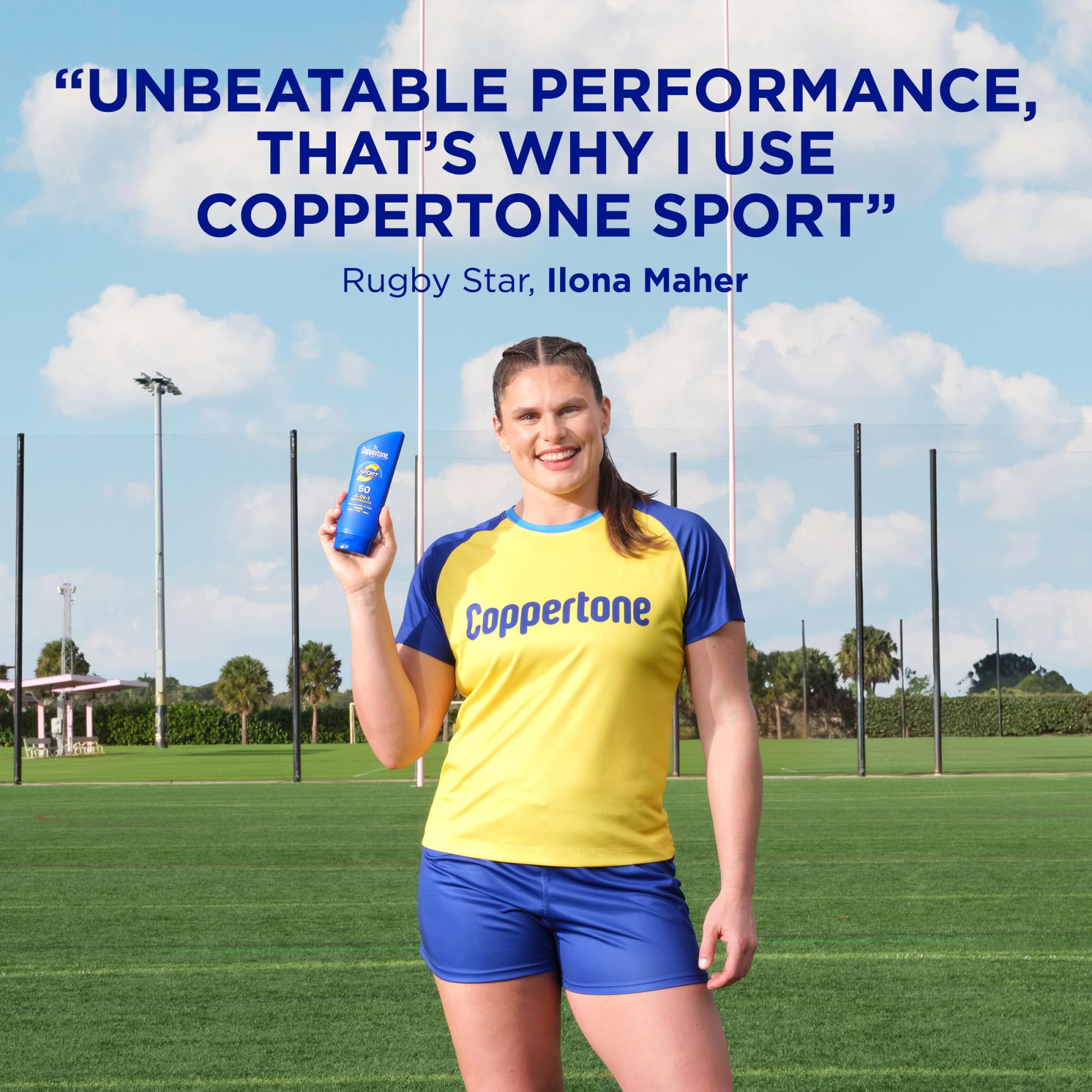 Coppertone SPORT Sunscreen SPF 50 Lotion, Water Resistant Sunscreen, Body Sunscreen Lotion, 7 Fl Oz