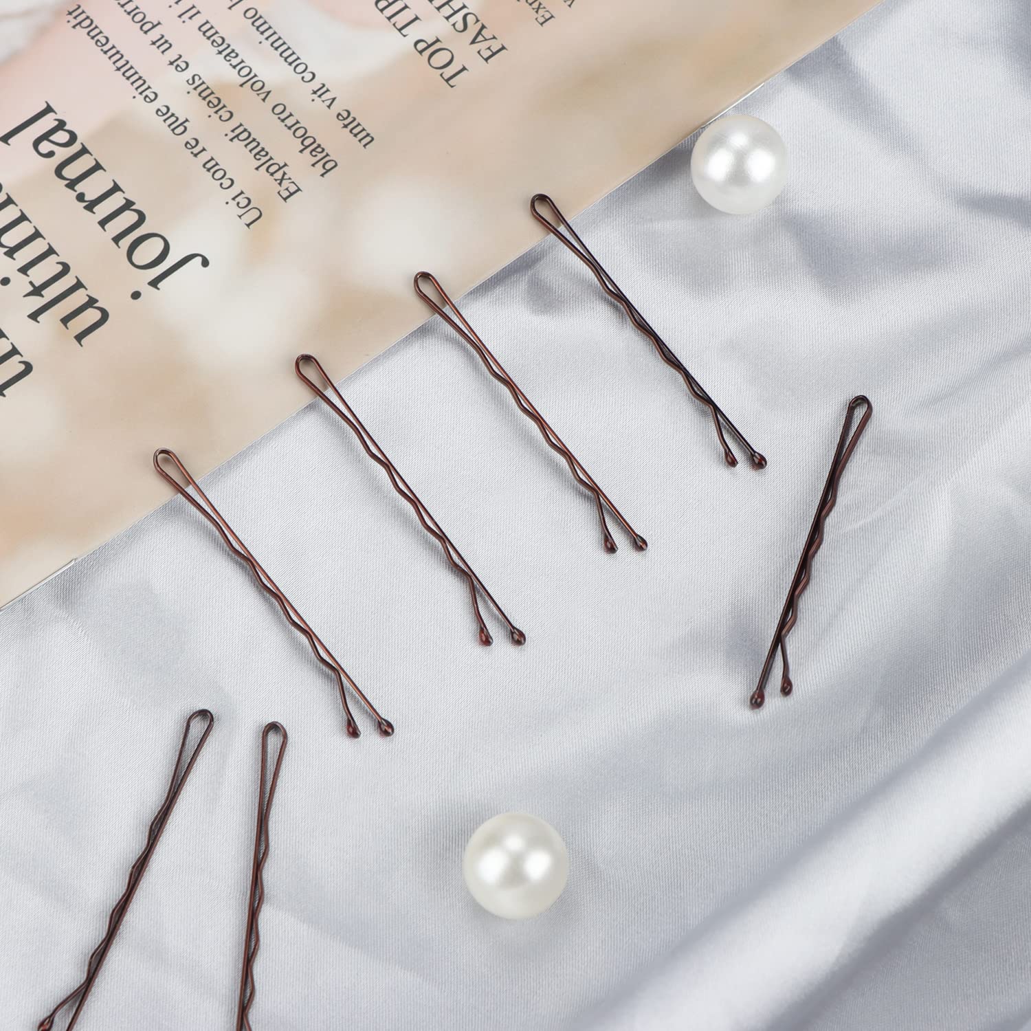 150 PCS Bobby Pins, 2 Inch Hair Clips and Kirby Grips for Women's Hair Styling with Storage Box (Brown)