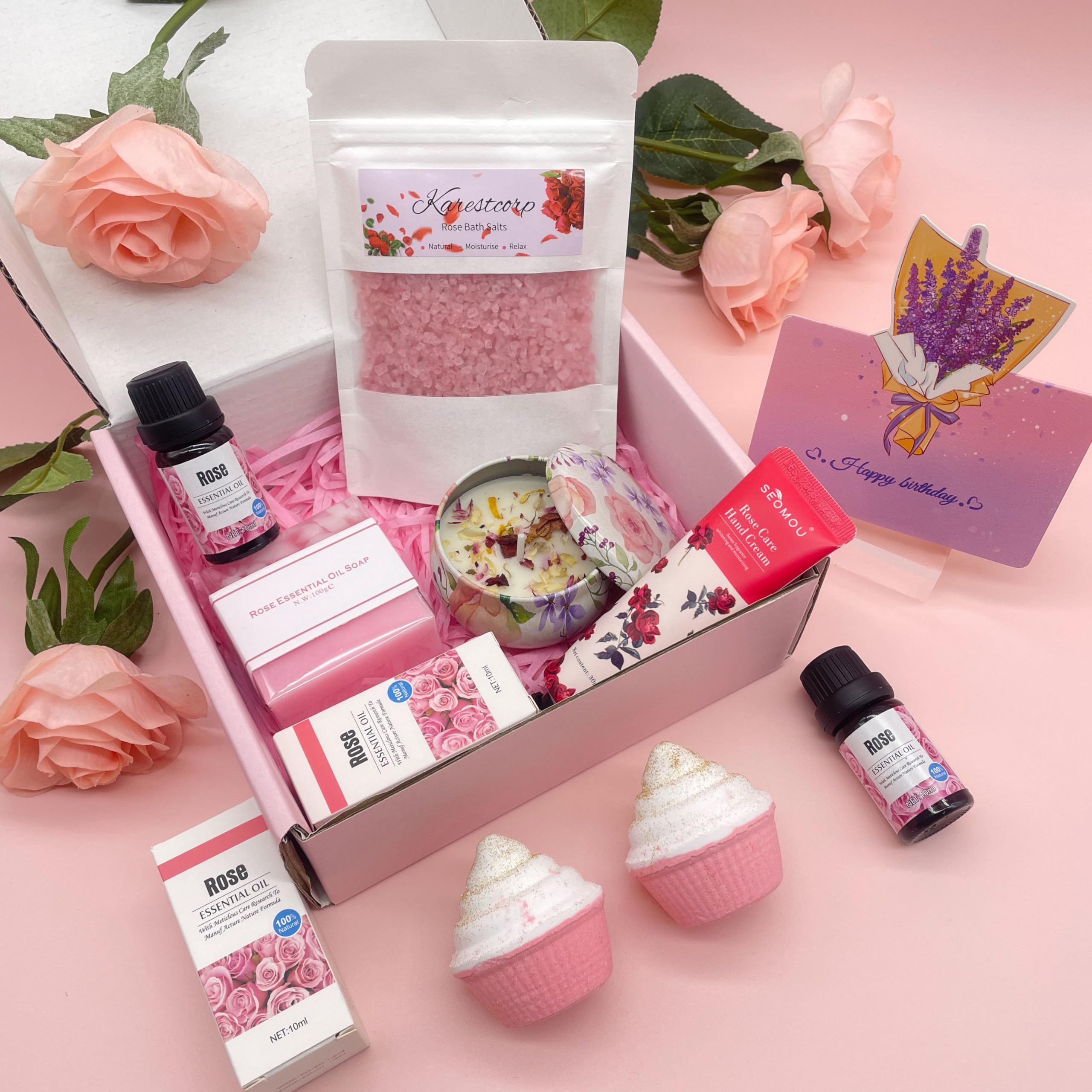 Birthday Gifts for Women, Happy Birthday Pamper Hampers Relaxation Bath Set Package for Her, Birthday Presents Gift Box for Best Friends Mum Sister Auntie Wife, Ladies Birthday Gift Set Idea