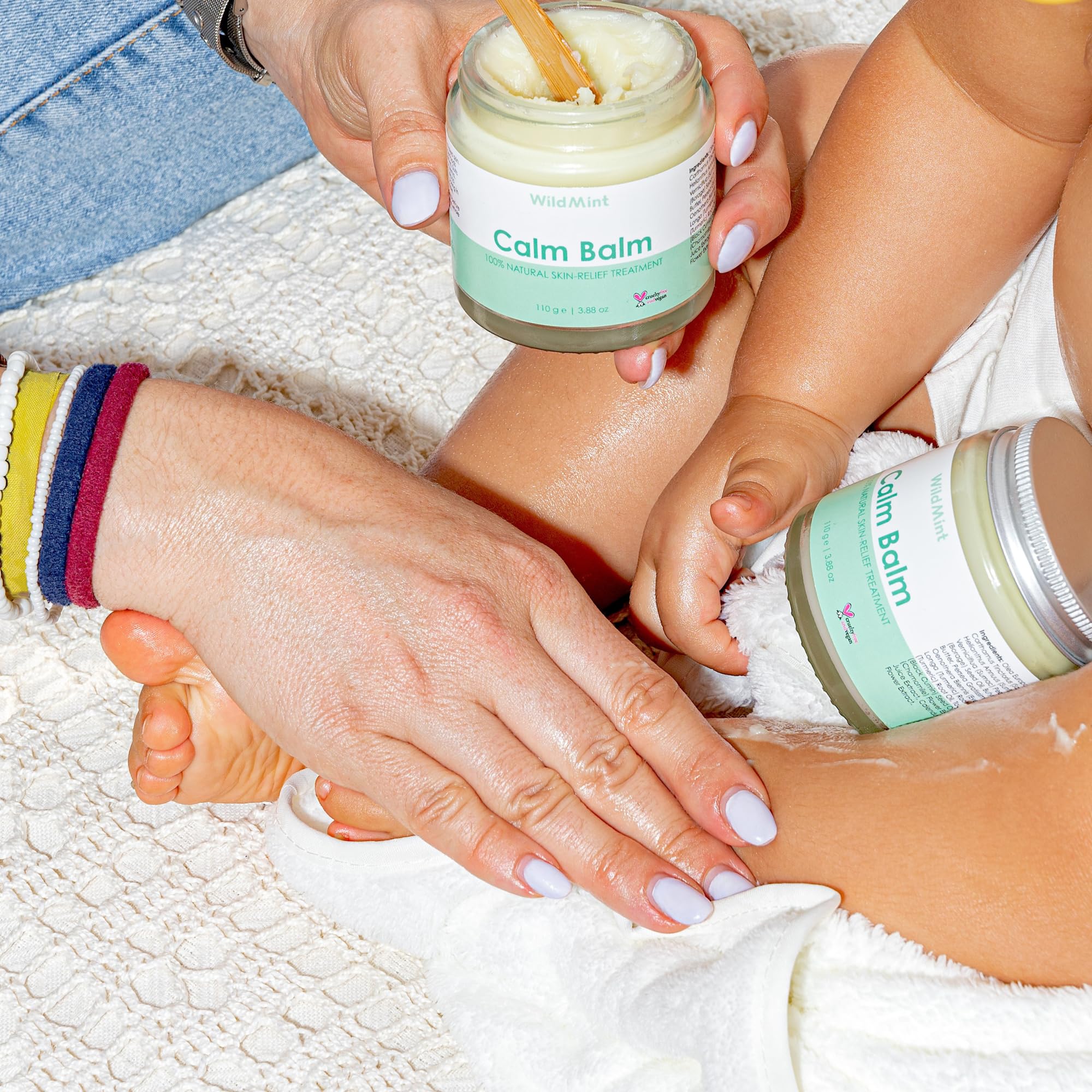 WildMint Calm Balm 100% Natural Relief Treatment for Sore, Itchy & Dry Skin | Intensive Shea Butter Moisturiser Suitable for Baby with Sensitive Skin Prone to Eczema, Redness & Irritation | 120ml