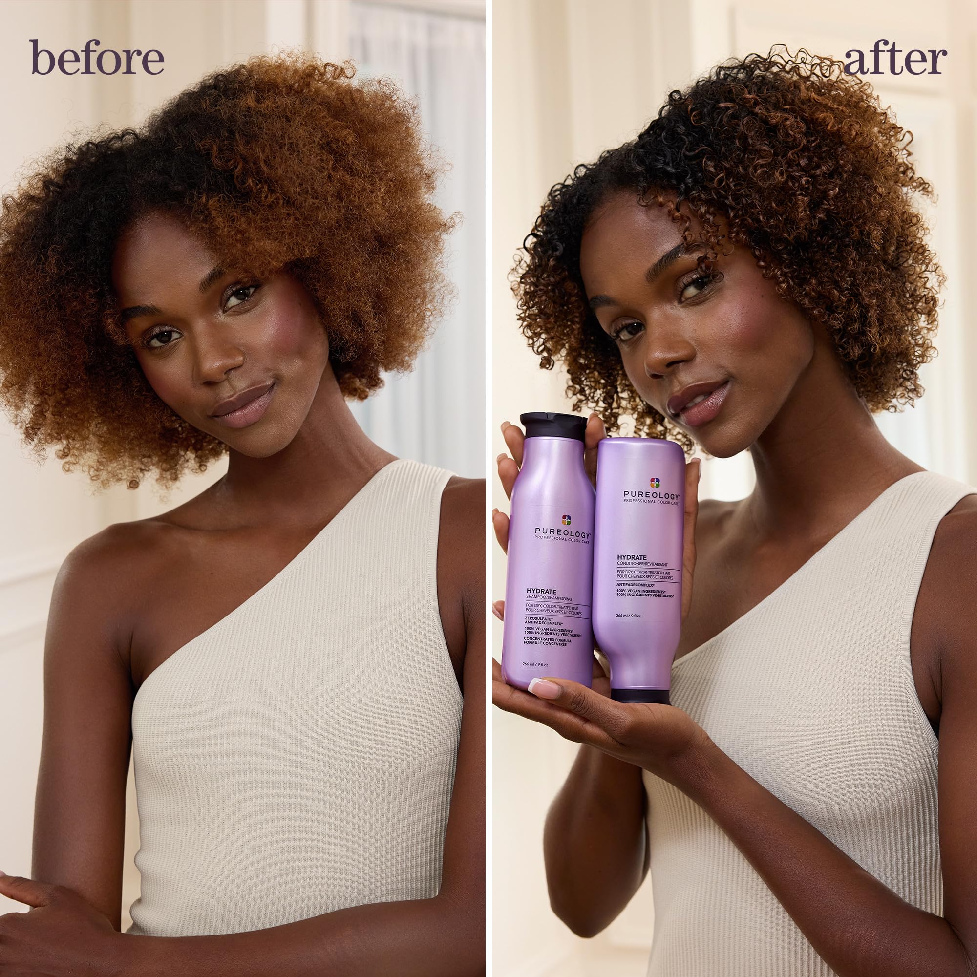 Pureology Hydrate Moisturizing Shampoo | For Medium to Thick Dry, Color Treated Hair | Sulfate-Free | Vegan