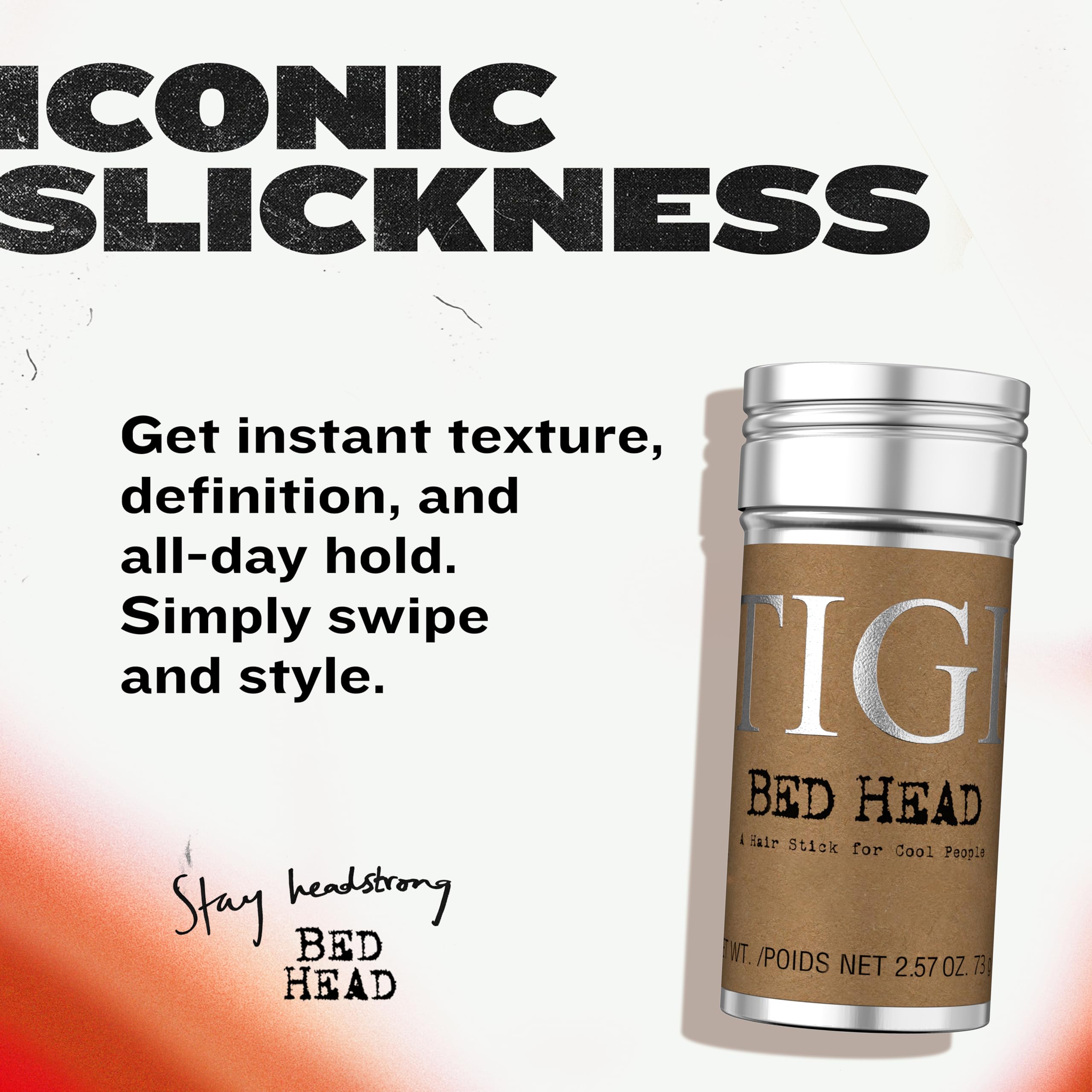 TIGI Bed Head Hair Wax Stick For Cool People, For a Soft, Pliable Hold, Hair Styling Product With Beeswax & Japan Wax 2.57 oz