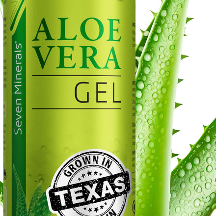 Seven Minerals Organic Aloe Vera Gel with 100% Pure Aloe from Freshly Cut Aloe - NO ACRYLATES & CROSSPOLYMERS, so it absorbs rapidly with No sticky residue - Big 355 ml / 12 fl oz