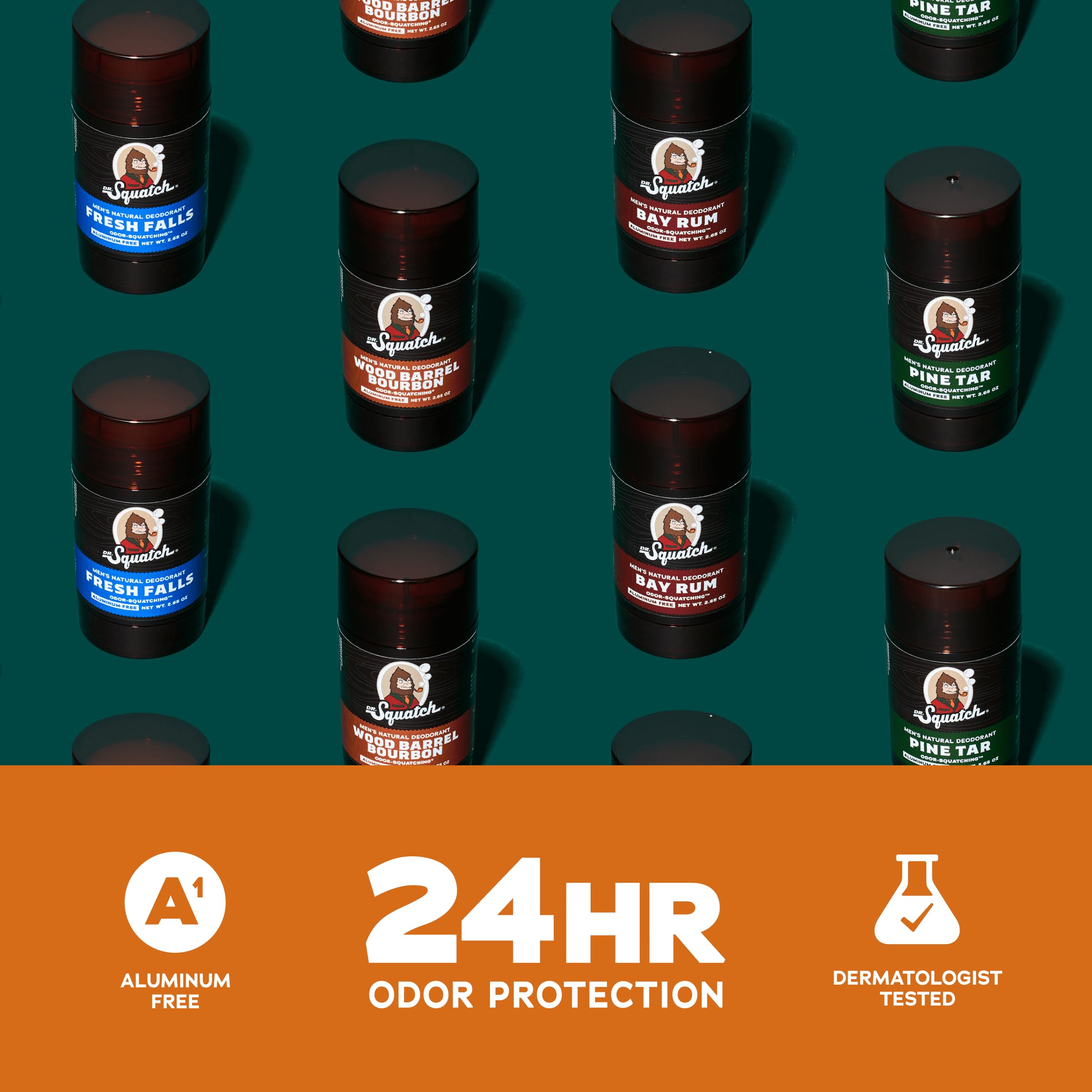 Dr. Squatch Natural Deodorant for Men 2 Pack Wood Barrel Bourbon – Odor-Squatching Men's Deodorant Aluminum Free (2.65 oz, 2 Pack)