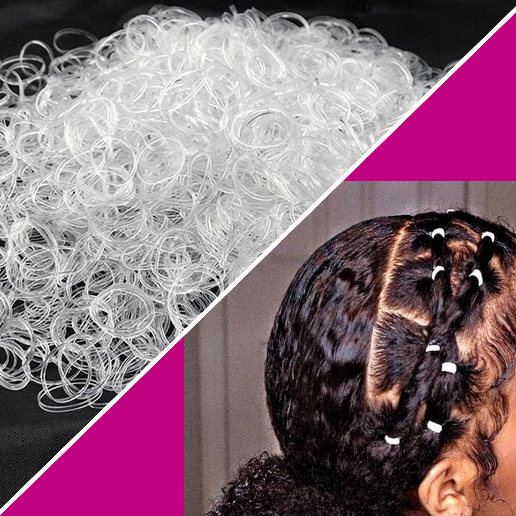 500 Pcs Clear Elastic Hair Bands for Women, Clear Hair Elastic Bands for Women, Elastic Bands to Beautify Your Hair, Clear Rubber Bands for Hair Braiding, Wedding Hairstyle