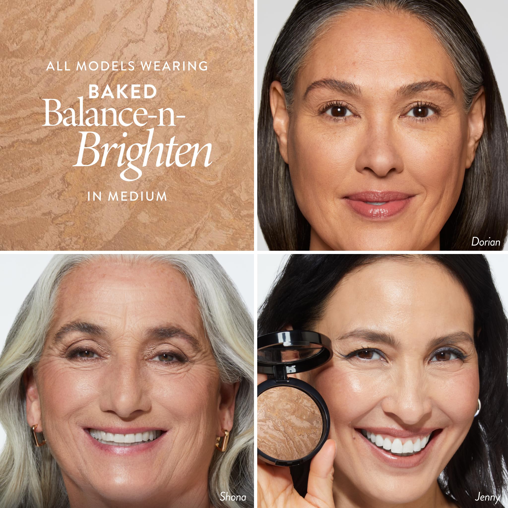 LAURA GELLER Baked Balance-n-Brighten Colour Correcting Powder Foundation (Medium) Buildable Light to Medium Coverage Baked Foundation, Demi-Matte Finish