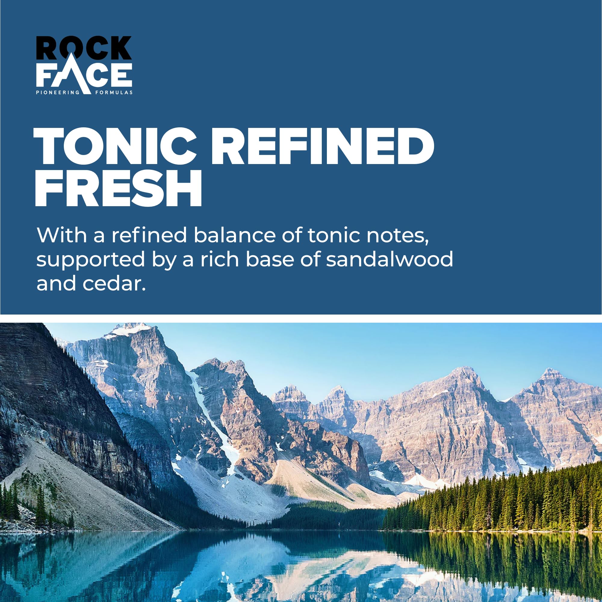 Rock Face Shower Gel - Refined All In One Body Wash for Men, 410ml, Sandalwood & Cedar Scent, Suitable for Hair and Body, Long Lasting Fragrance, Multipack of 6