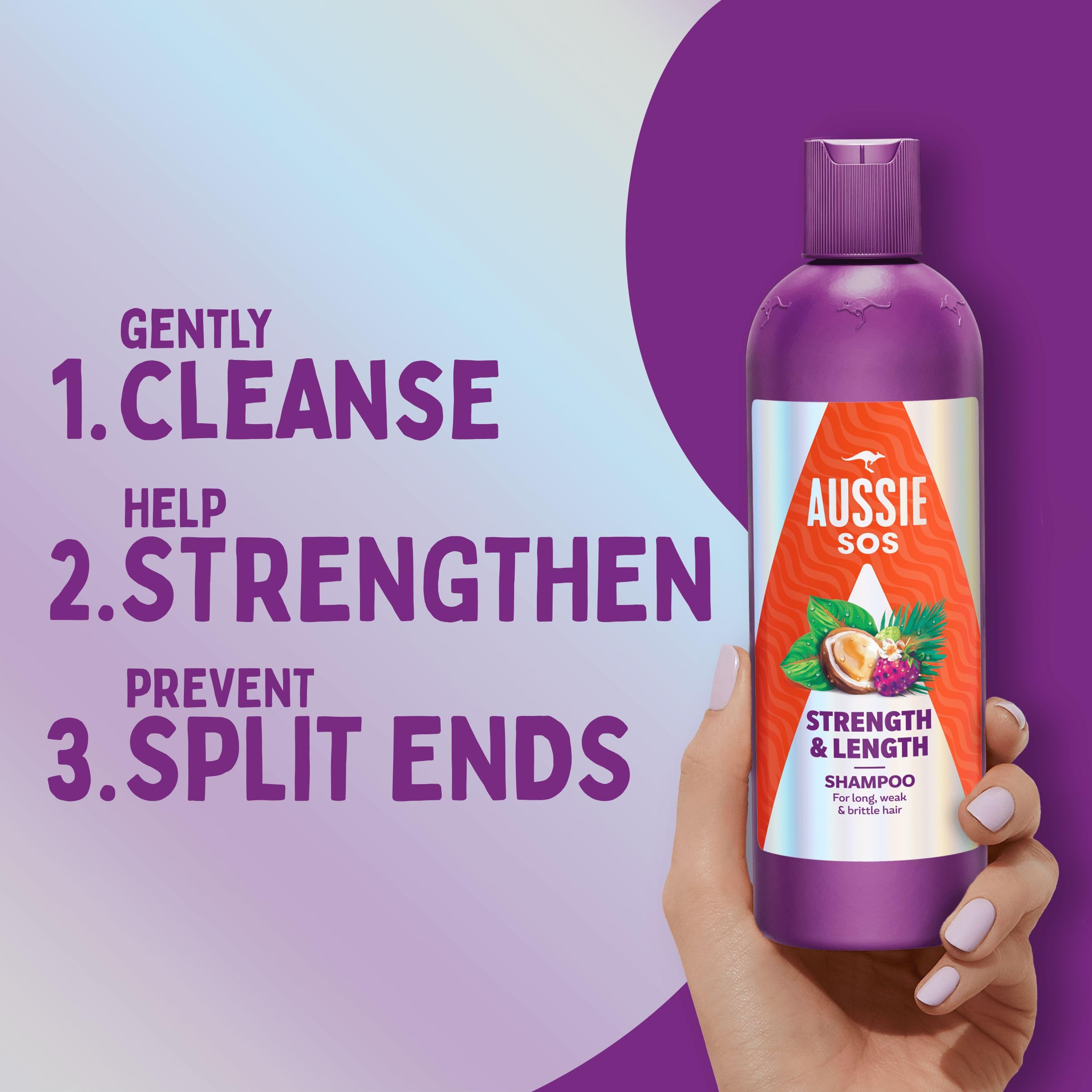 Aussie Strength And Length Shampoo And Conditioner Set, Hydrates And Strengthens Long, Weak Hair, Nourishes Fragile Hair To Help Prevent Split Ends And Breakage From Styling Damage