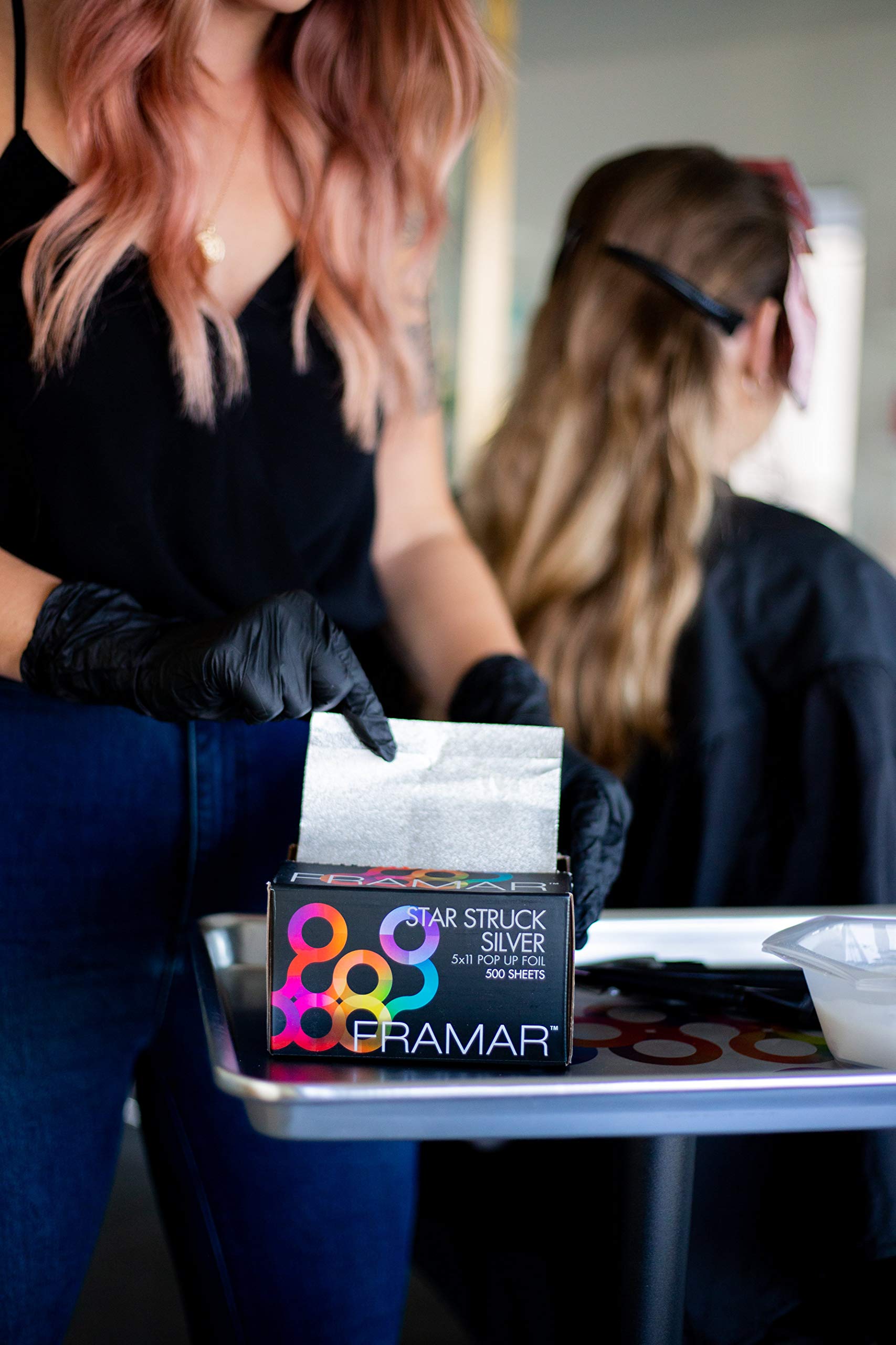 Framar Silver Embossed Pop Up Hair Foil - Hair Foils for Highlighting, Foils for Highlights, Hairdressing Foil for Hair Highlights, Non Slip Embossed Texture – 500 Sheets