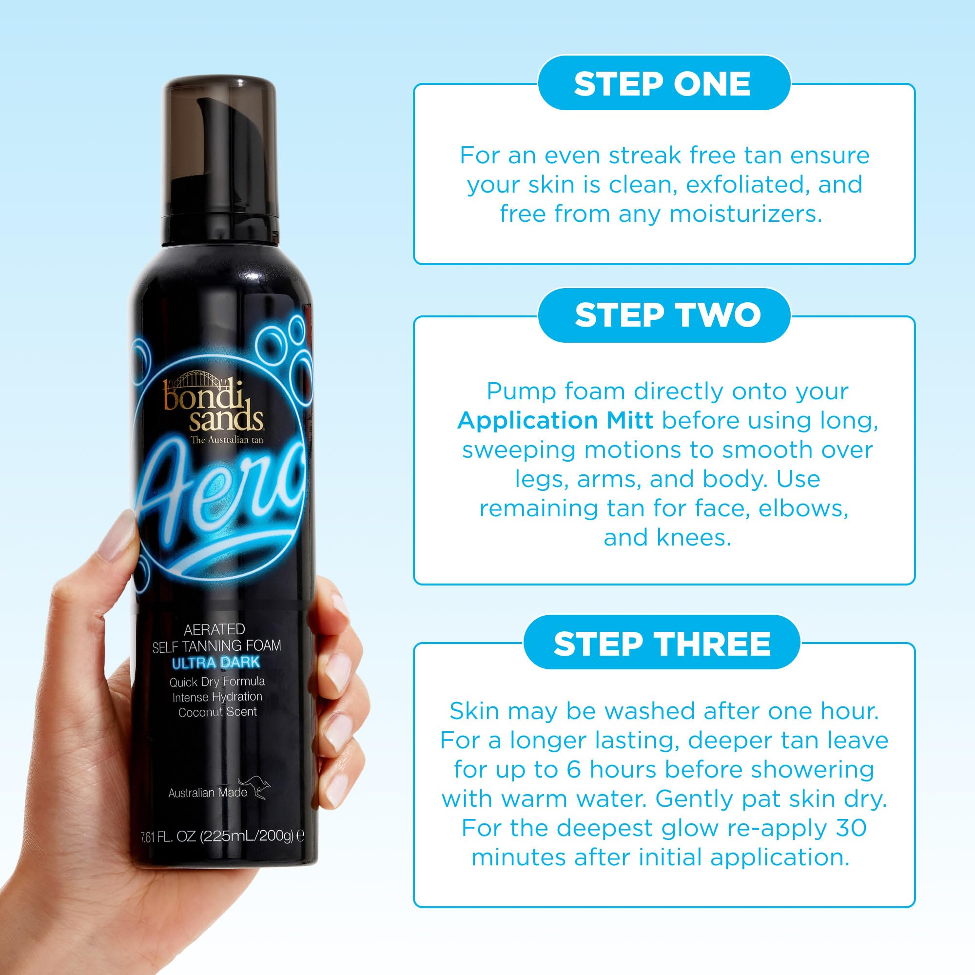 Bondi Sands Aero Self Tanning Foam | Lightweight + Fast-Drying Aerosol Formula Gives Skin a Hydrated, Long-Lasting Bronzed Glow | Ultra Dark, 7.61 Oz/225 mL