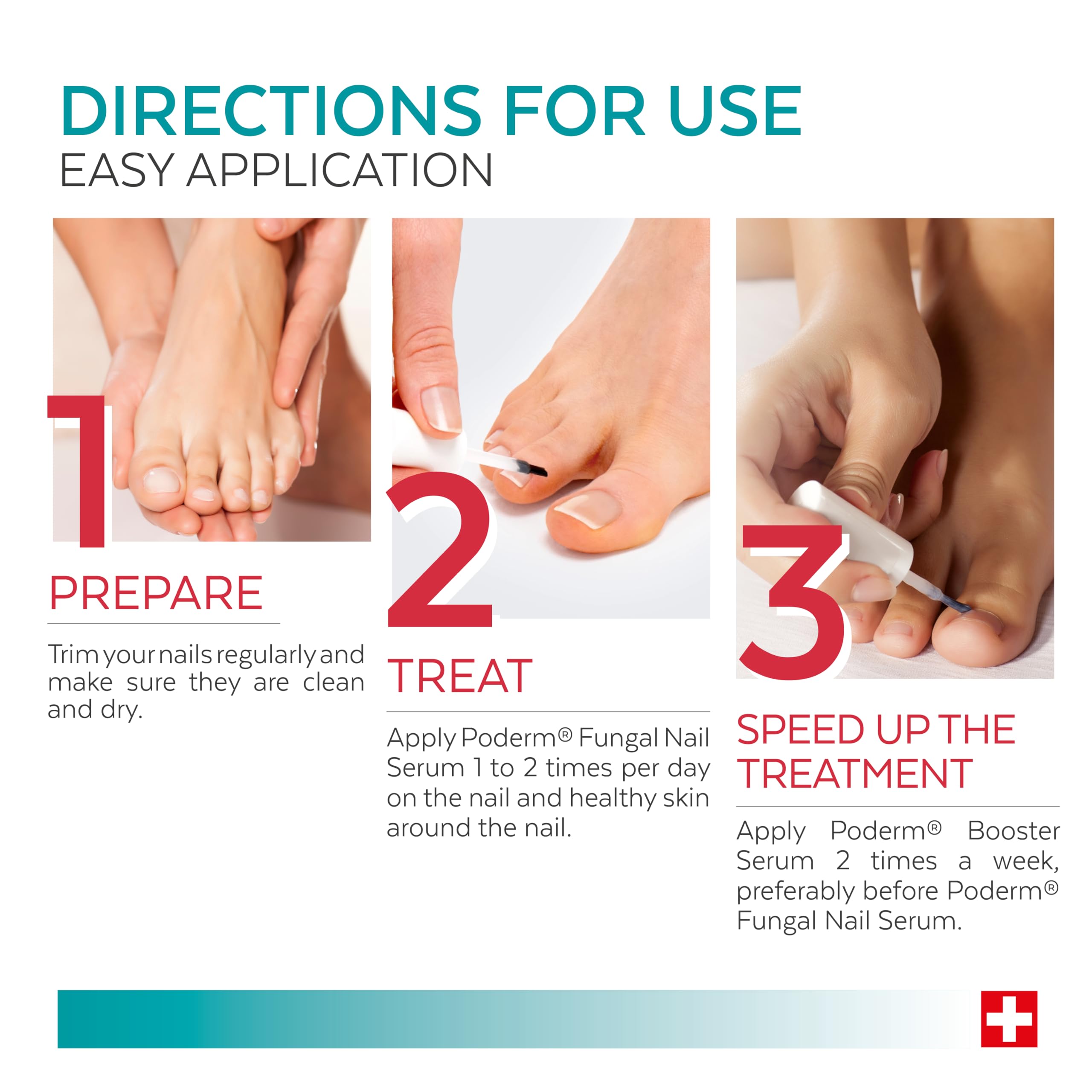 Poderm Pack Duo 2-in-1 Fungal Nail Treatment for Severe Nail Infections | Swiss-Made Serum & Booster | No Filling Needed | FungiGone Nail Fungus Treatment for Damaged Toenails | Podiatrist Developed