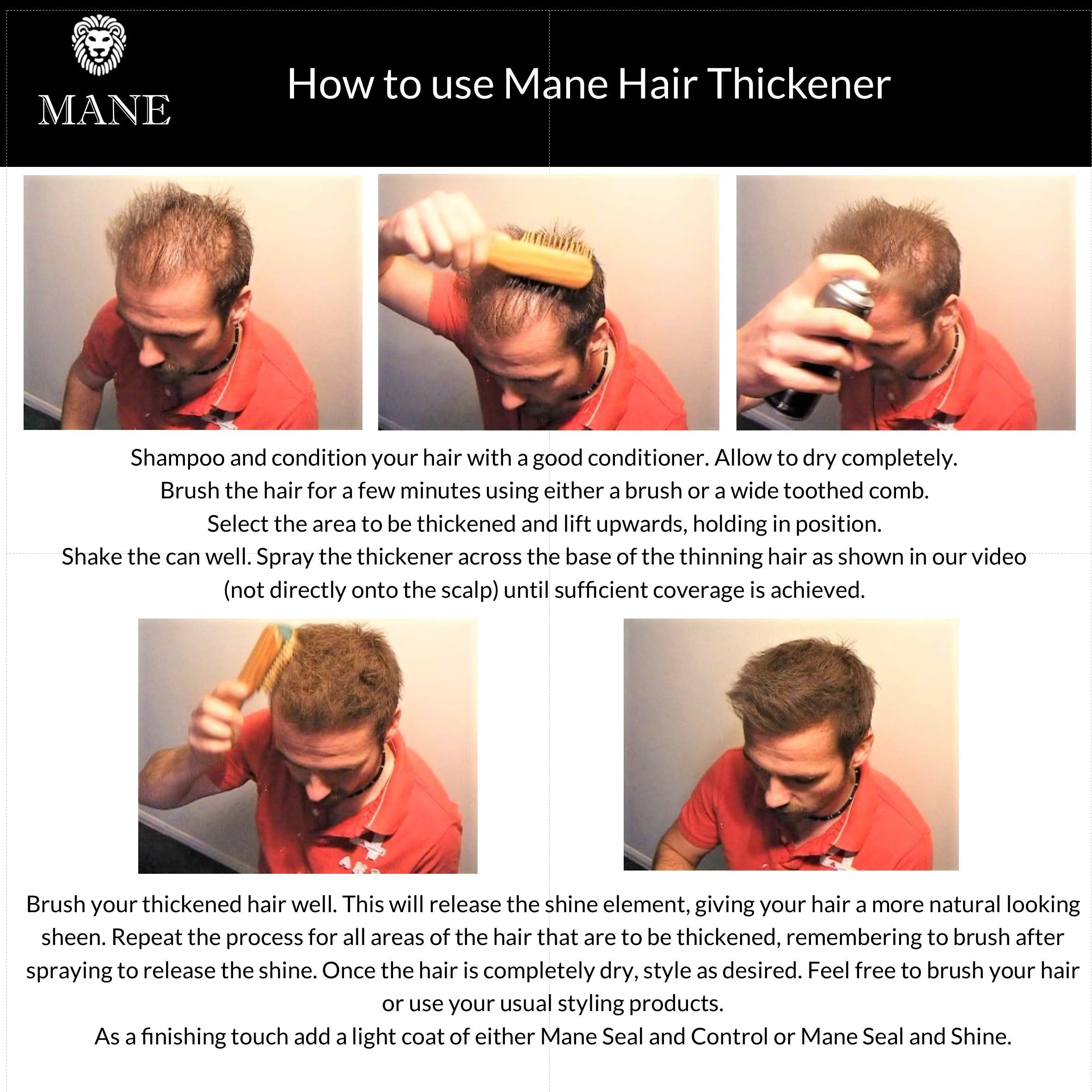 Dark Brown - Mane Hair Thickening Spray for hair loss and to conceal roots.