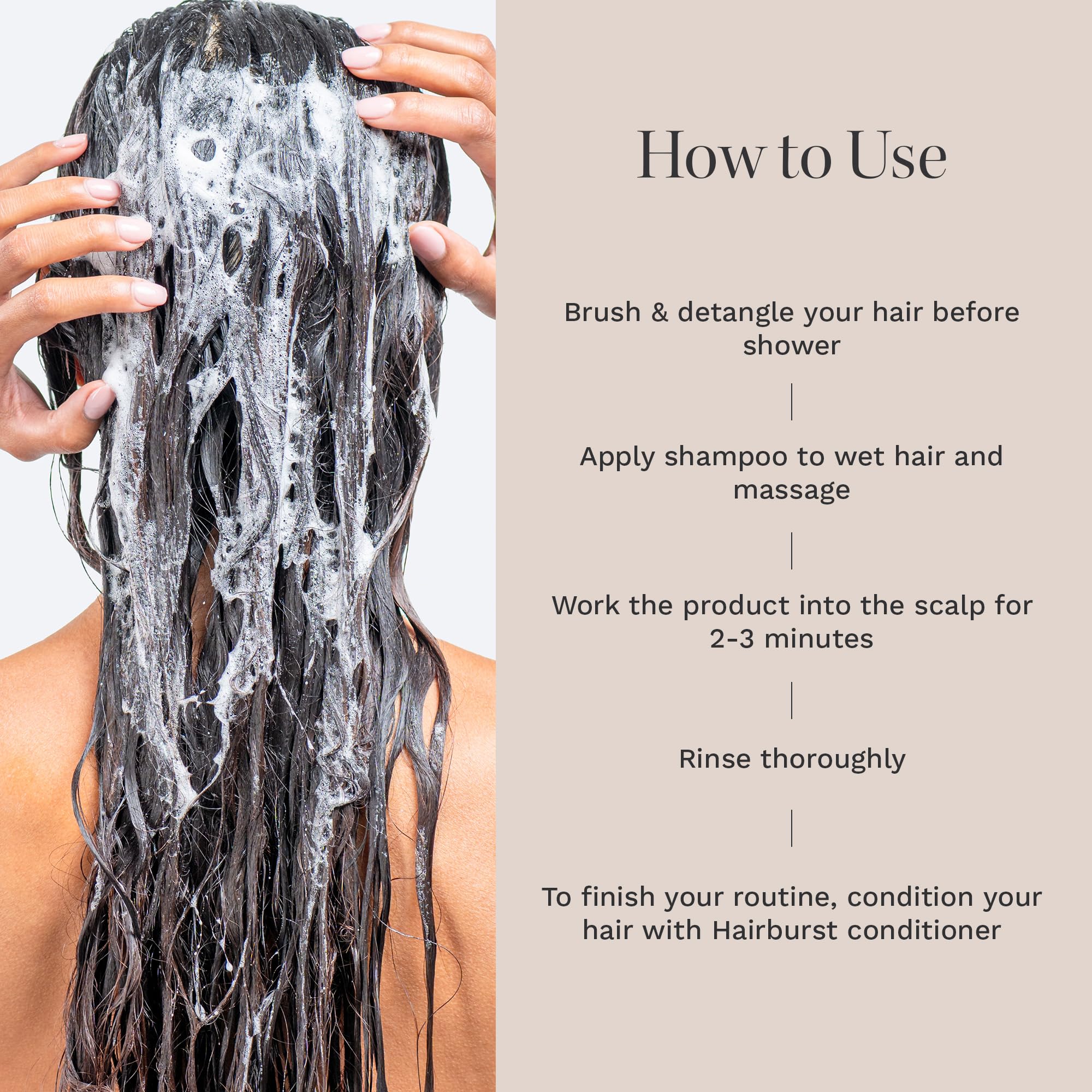 HAIR BURST Hair Growth Shampoo For Woman — Reduces Hair Loss - Strengthens Growth, Contains No SLS and Parabens, Coconut and Avocado Aroma, New Bigger Bottles 350ml