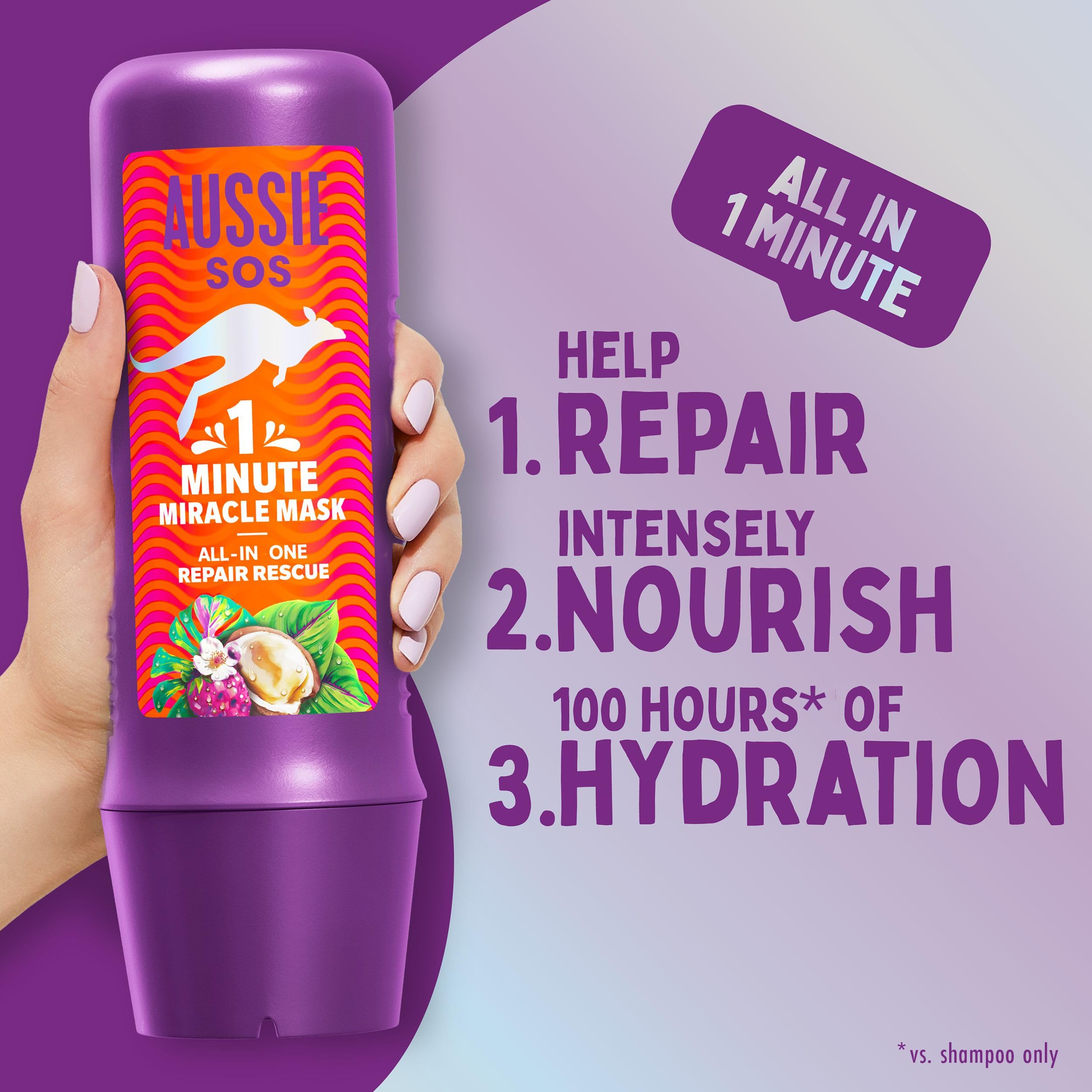 Aussie Repair And Revive Shampoo and Deep Conditioner Treatment Hair Mask Set