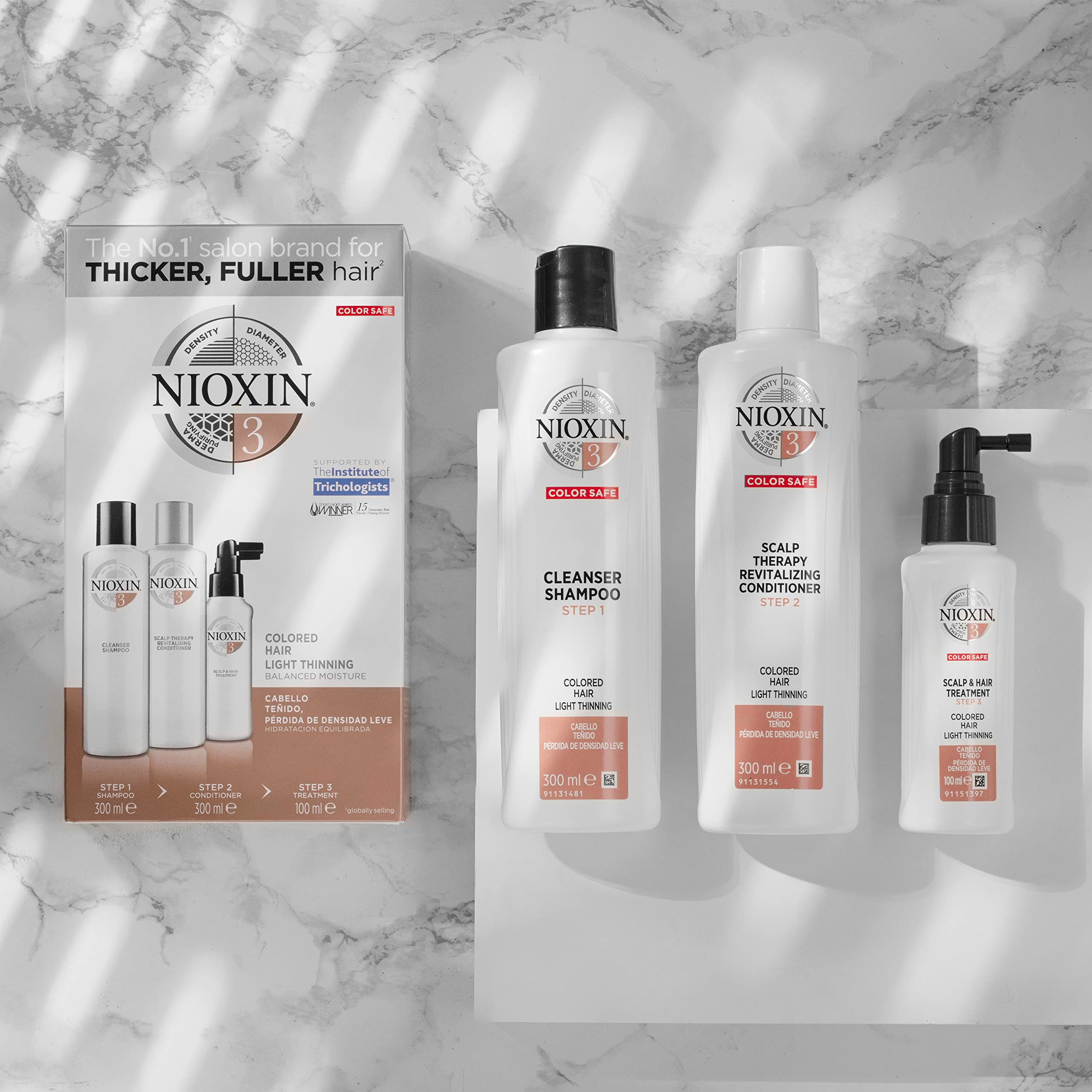 Nioxin 3-Part System | System 3 | Coloured Hair with Light Thinning Hair Treatment | Scalp Therapy | Hair Thickening Treatment | Scalp & Hair Treatment | 100 ml