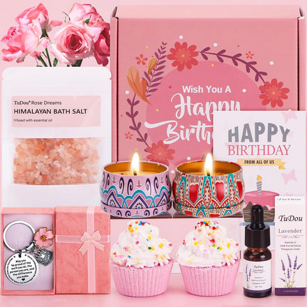 Birthday Pamper Gifts for Women, Happy Birthday Hampers Relaxation Self Care Package for Her, Birthday Presents Gift box for Women Best Friends Mum Sister Auntie Wife, Ladies Birthday Box Gift Ideas