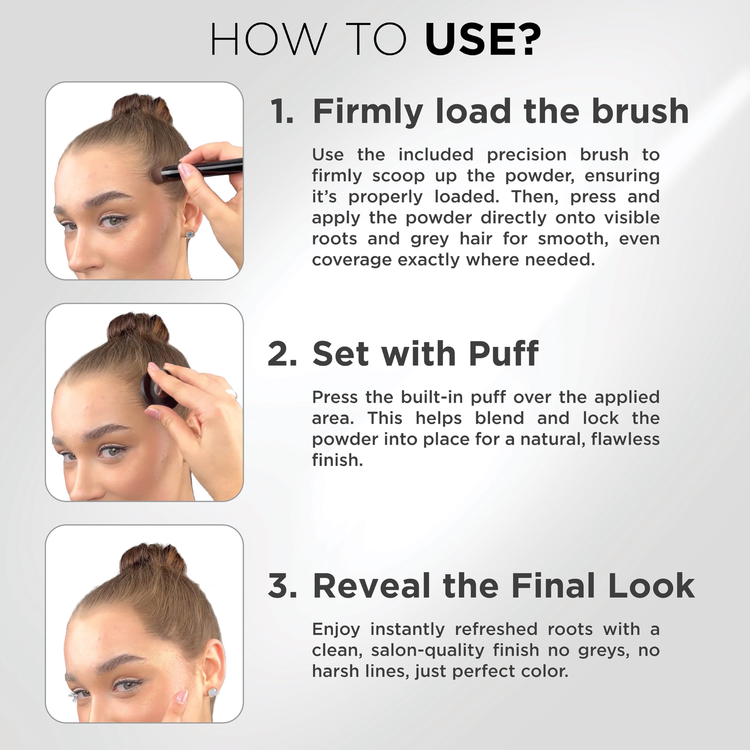 THICK FIBER Root Touch Up Powder – Covers Gray Roots & Hairline for Women – Water & Sweat Resistant Hair Powder Concealer for Thinning Hair with Brush Included (Medium Brown)