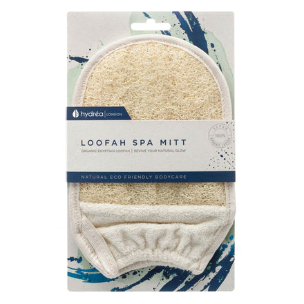 Hydrea London Exfoliating Glove - Organic Egyptian Shower Loofah & Dual-Sided Face Mitt Exfoliator - Body Scrubber for Men & Women, Dead Skin Cell Remover, & Bath Scrub for Deep Exfoliation & Detox