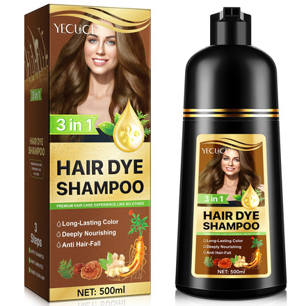 3-in-1 Herbal Hair Dye Shampoo, Herbal Dye Shampoo Deeply Nourishing, Coffee Hair Color Solution for Women & Men