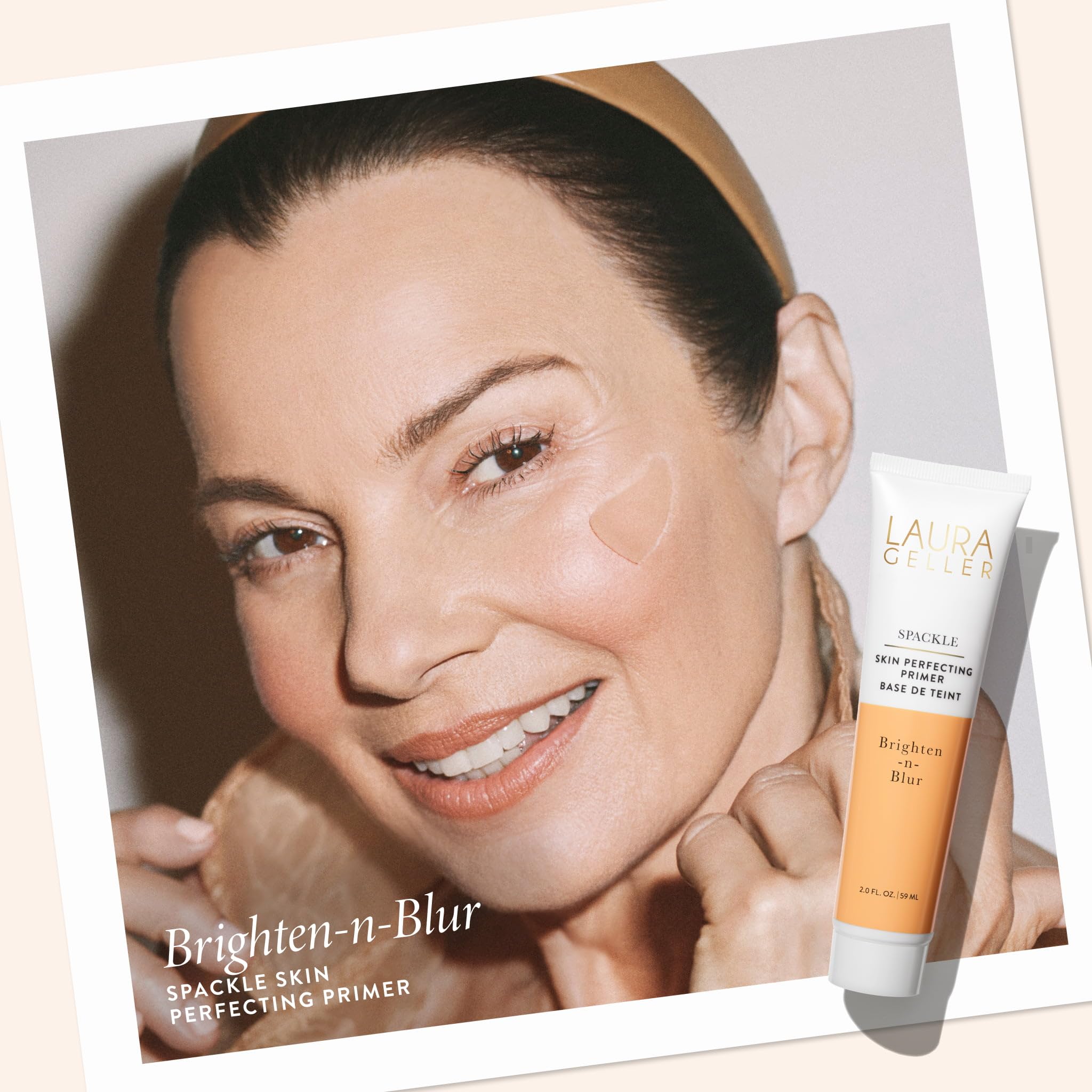 LAURA GELLER NEW YORK Spackle (Brighten-n-Blur) Lightweight Makeup Primer - Skin Perfecting Face Primer with Hyaluronic Acid for Long-Lasting Hydration - Super-Size 59ml