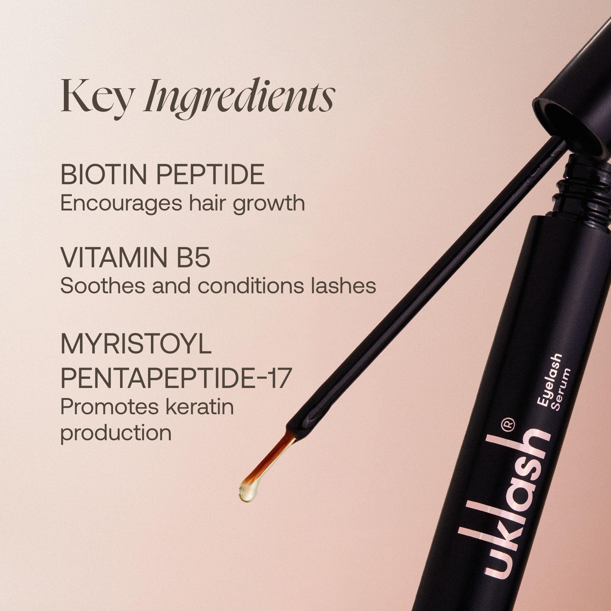 UKLASH Eyelash Growth Serum For Longer & Fuller Lashes - 3ml. Clinically Proven Formula for Naturally Longer Lashes and Extensions. Vegan & Cruelty-Free